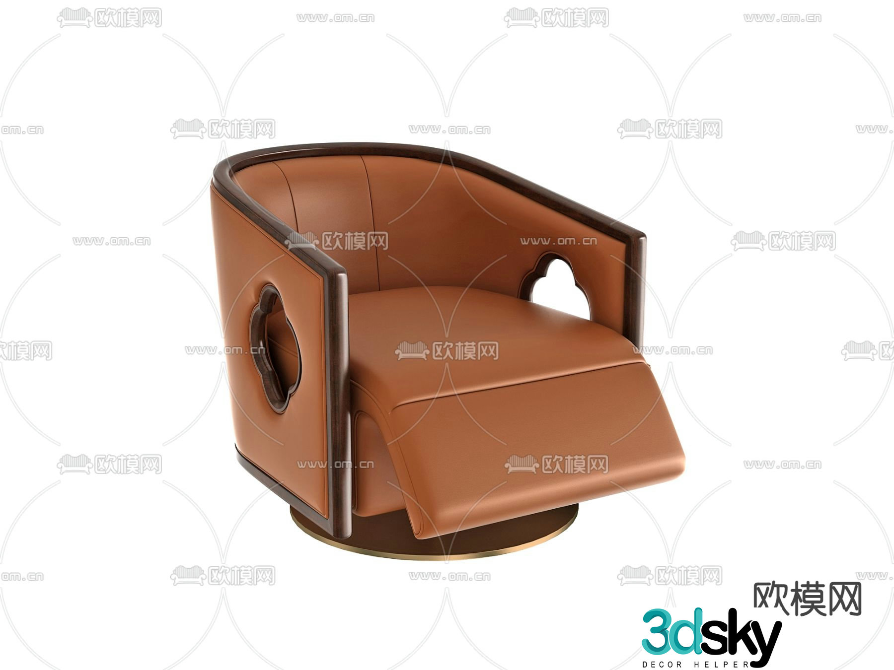 New Chinese single sofa 3D model