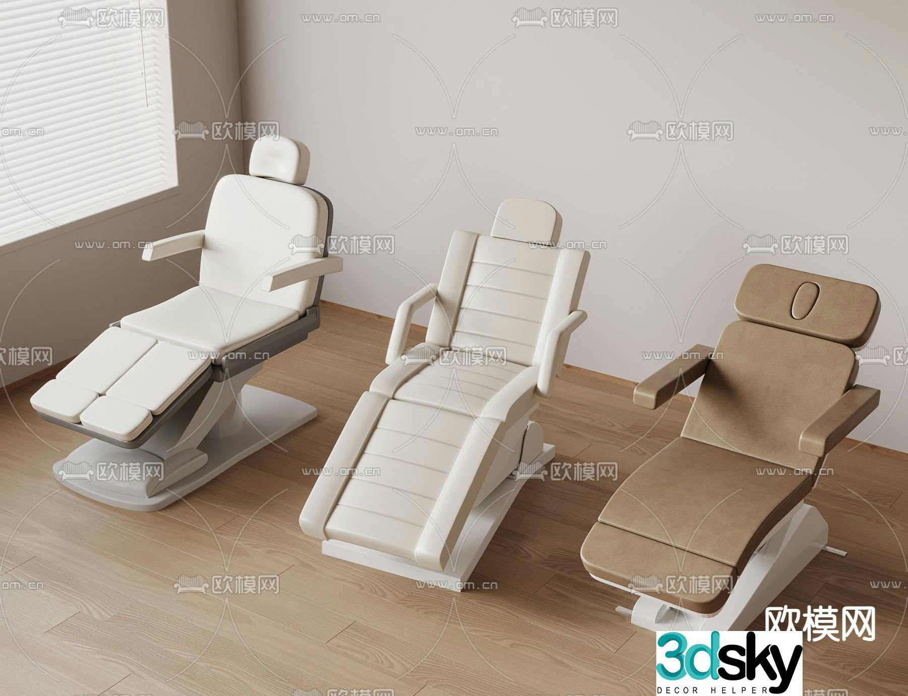 Modern barber chair massage chair 3d model