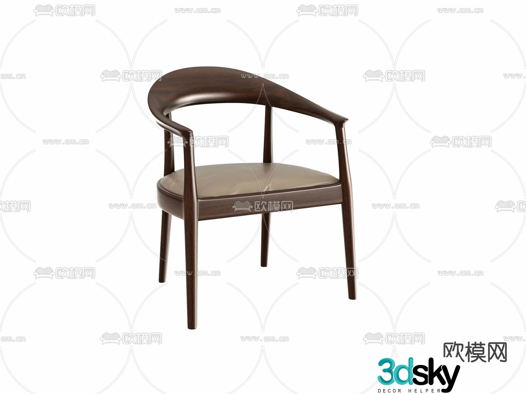 New Chinese style chair tea chair 3d model