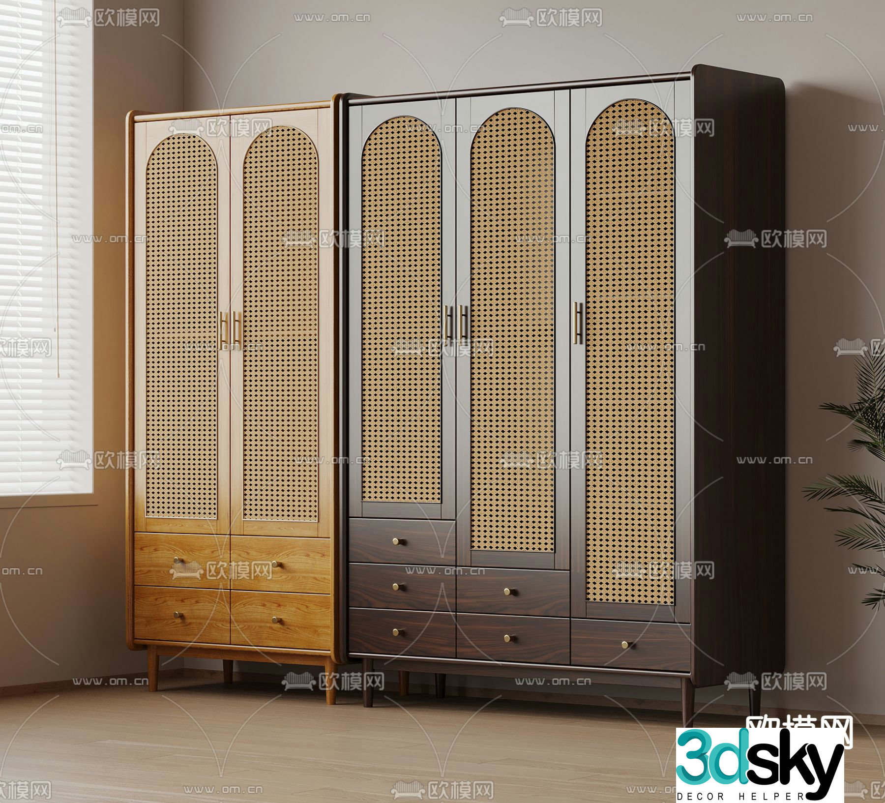 Medieval style wardrobe retro wardrobe 3d model