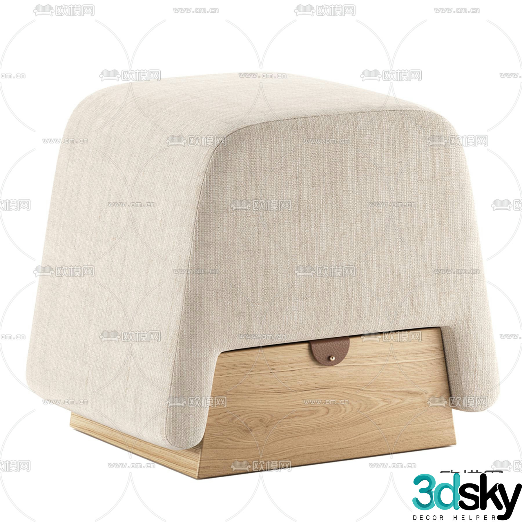 Wabi-sabi stool dressing stool shoe-changing stool 3D model