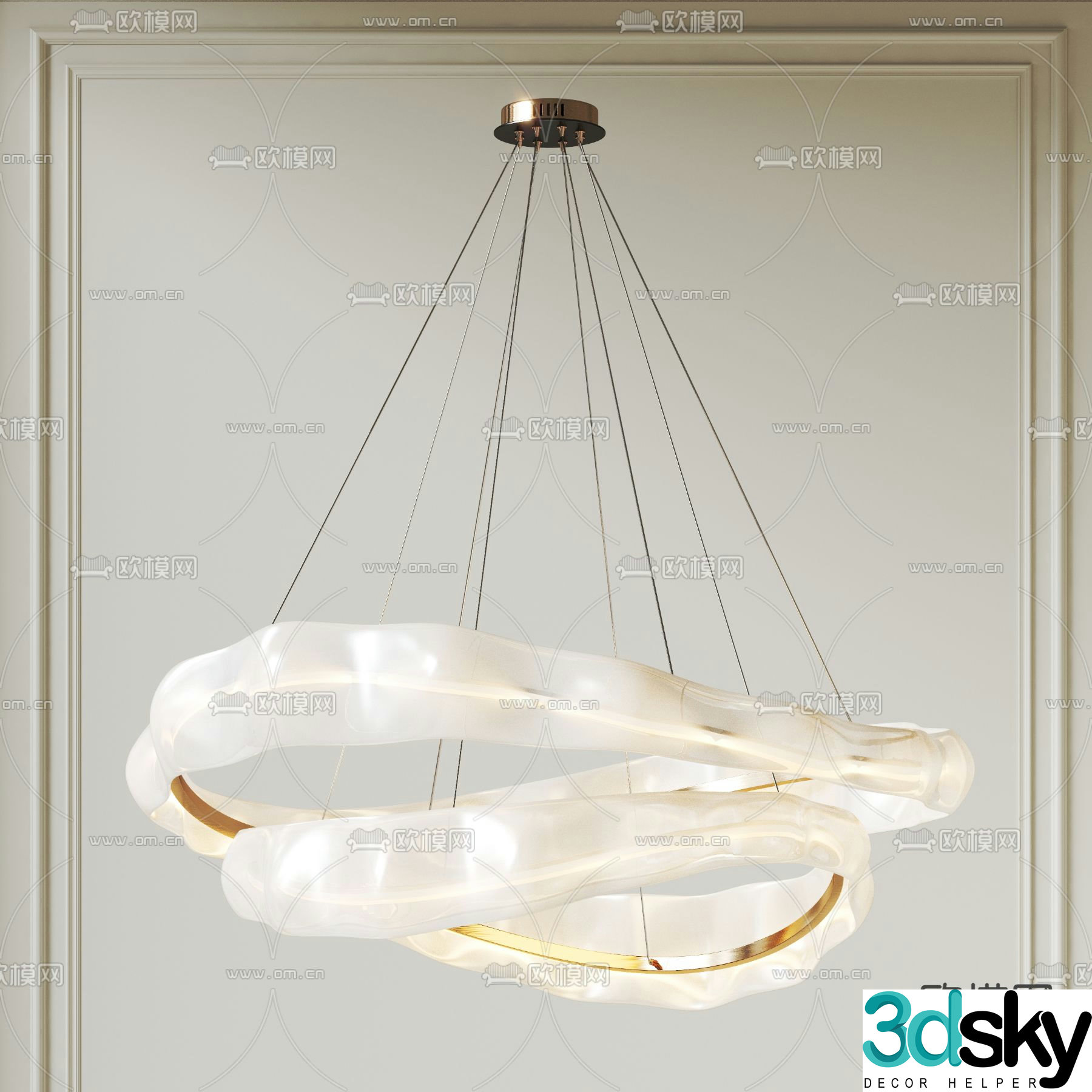 Modern chandelier glass chandelier d model
