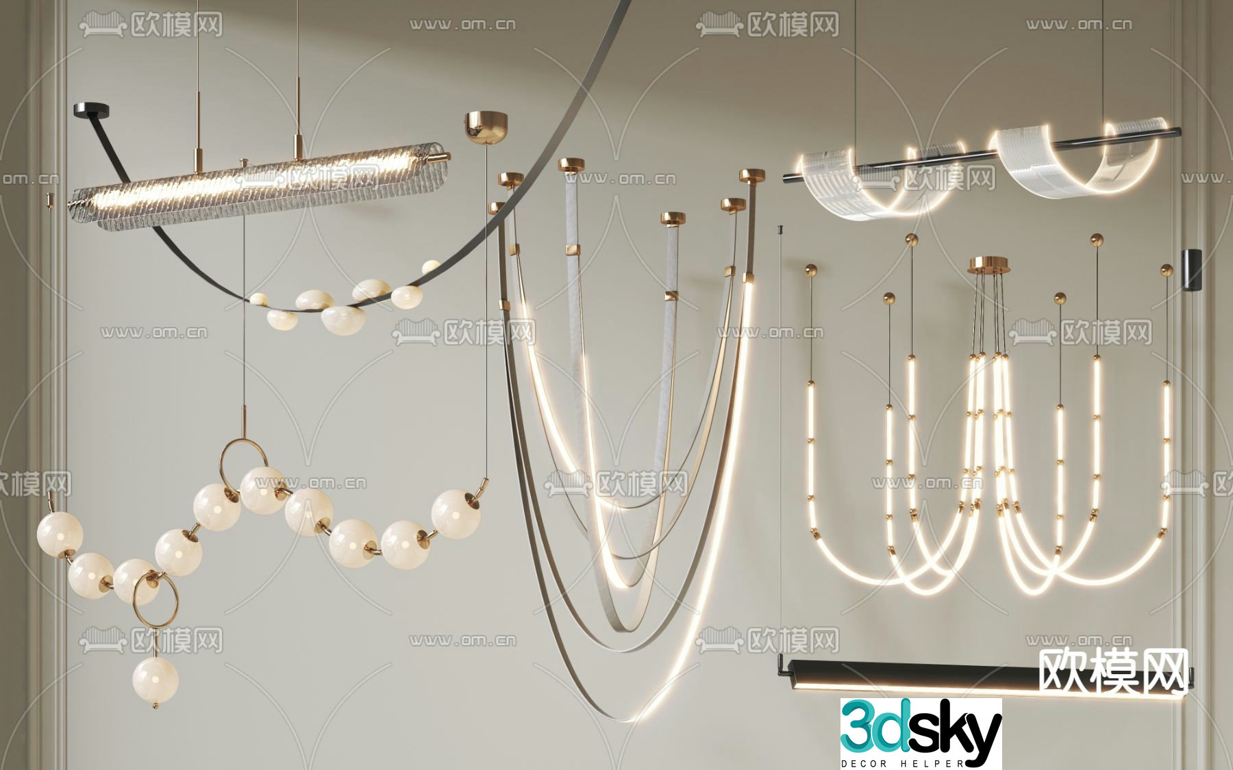 Modern chandelier art chandelier 3d model