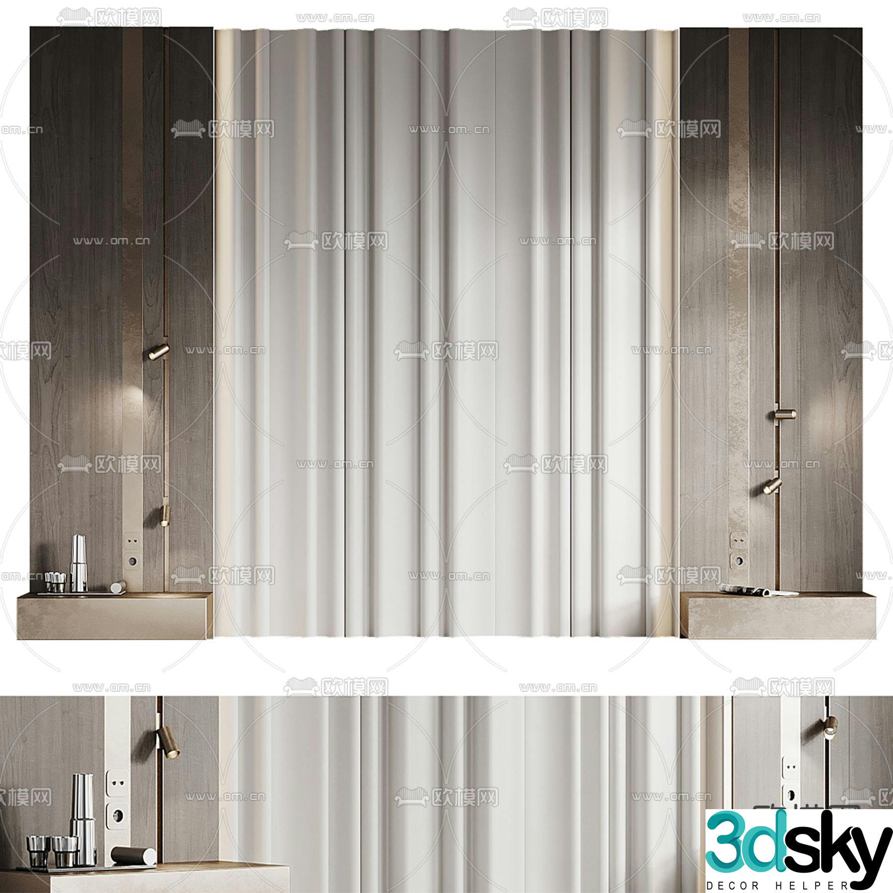 Bedside background wall 3d model