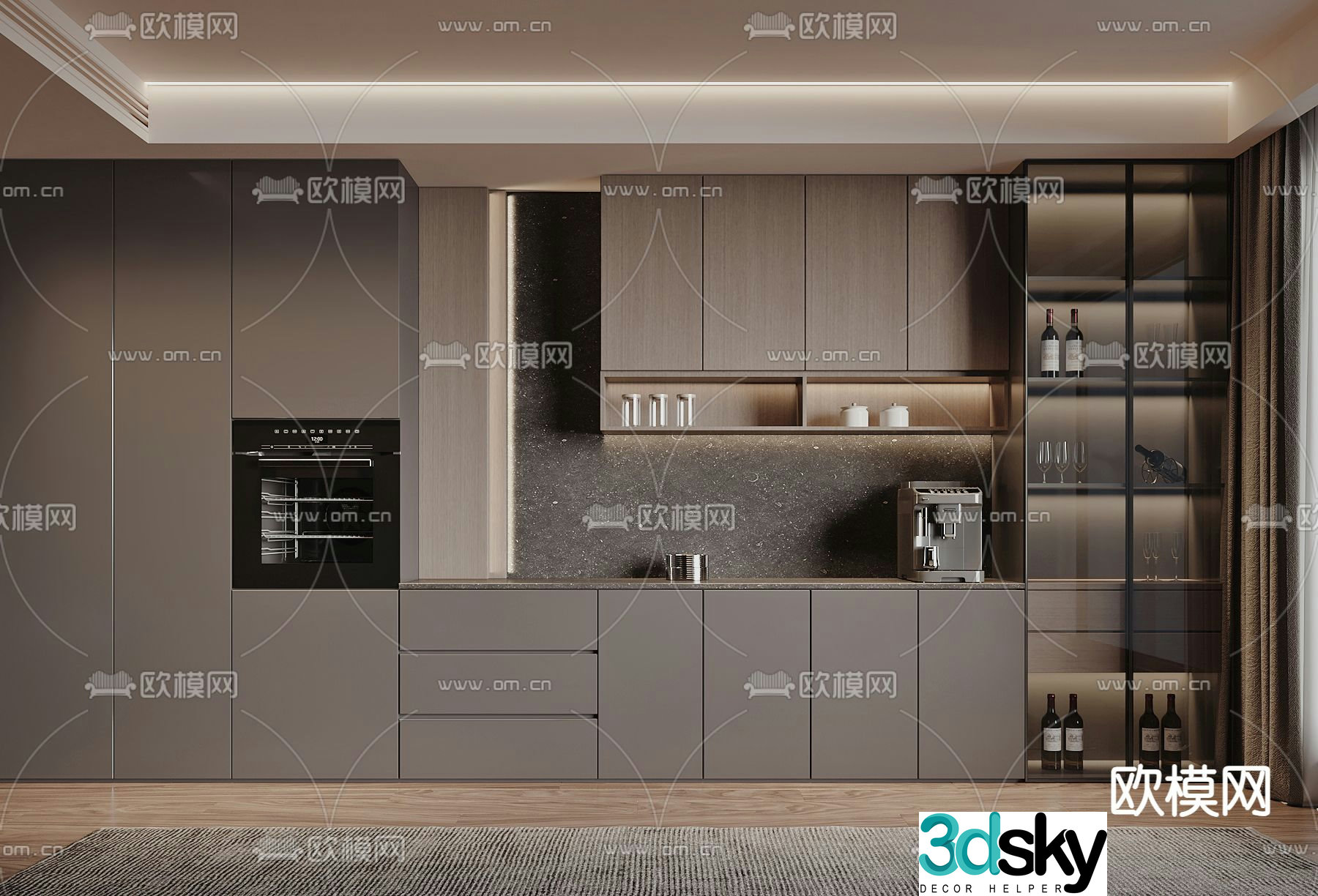 Modern sideboard cabinet 3d model