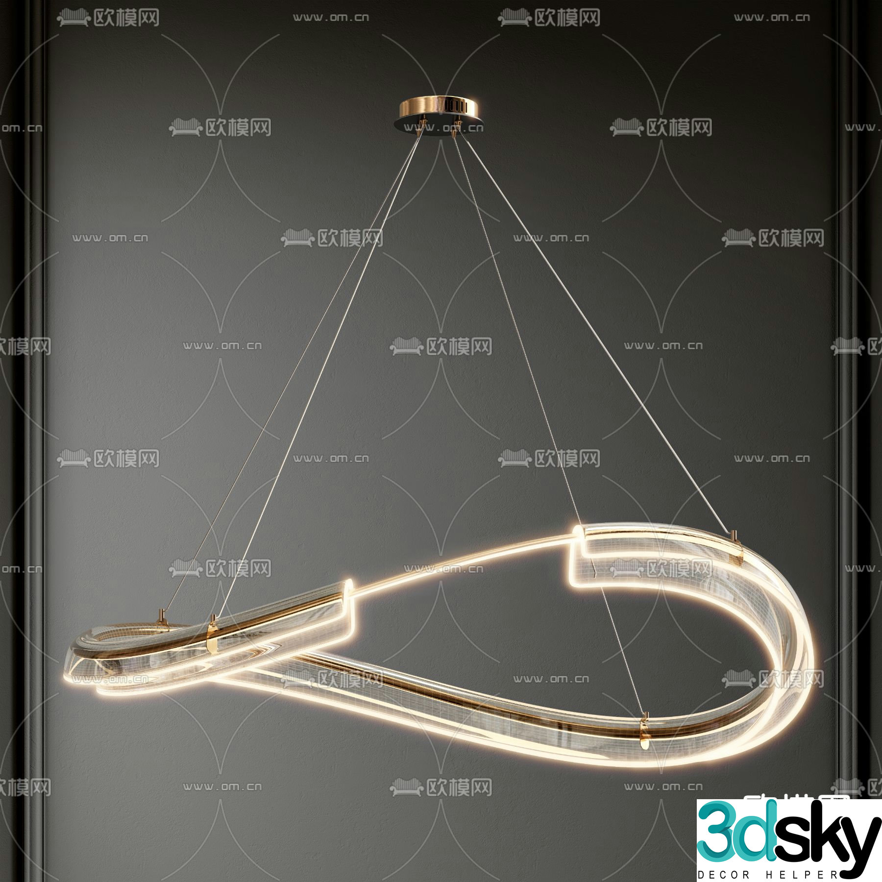 Modern chandelier art chandelier 3d model