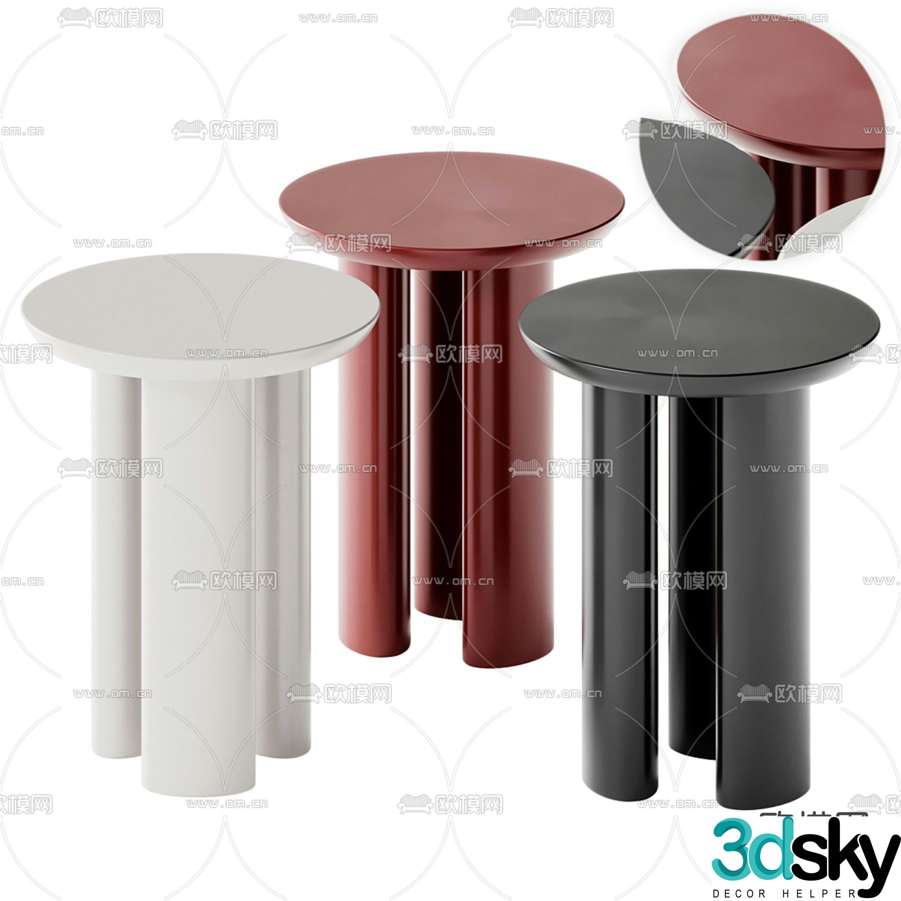 Modern side table corner table 3d model