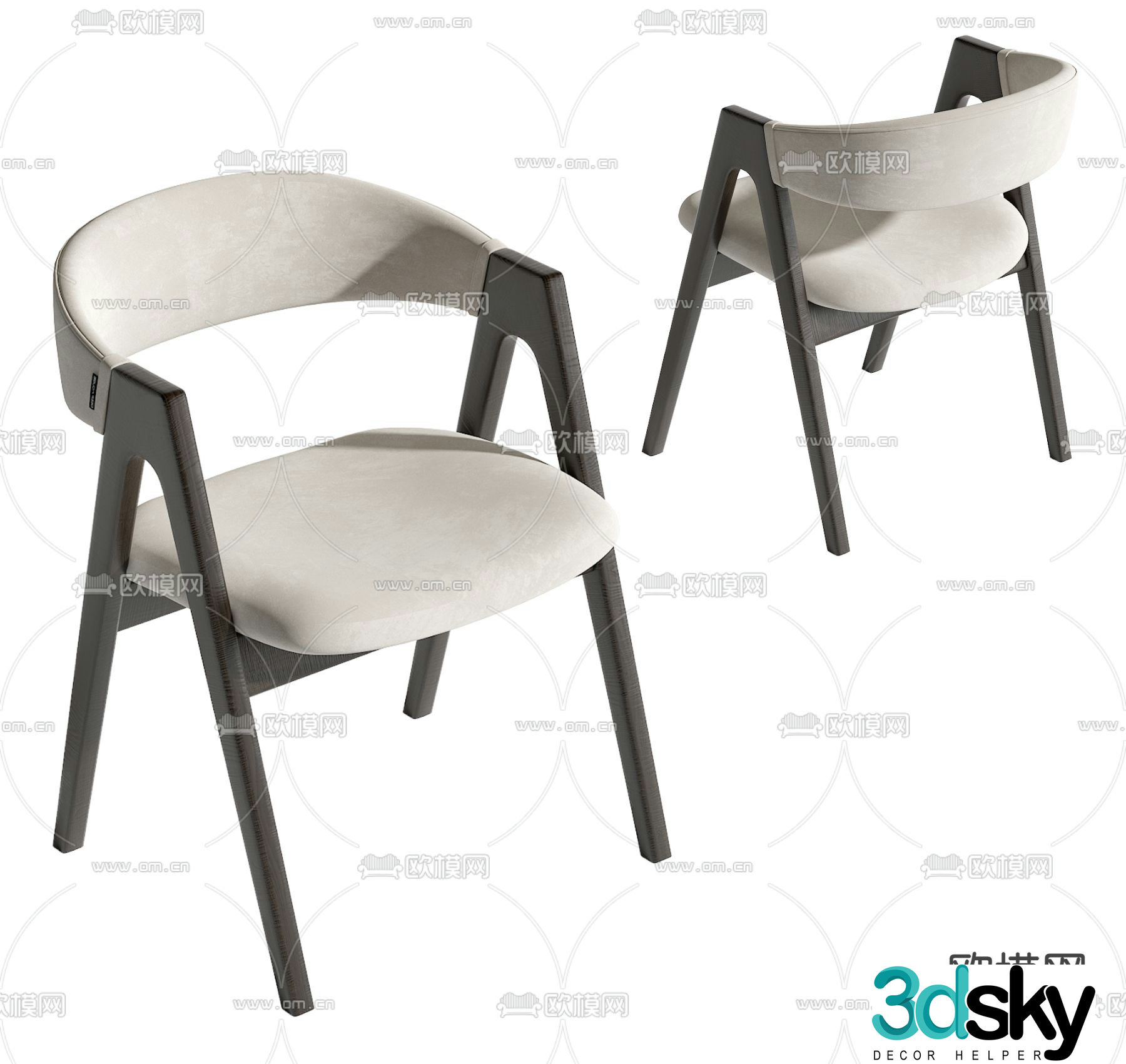 Modern chair dining chair 3d model
