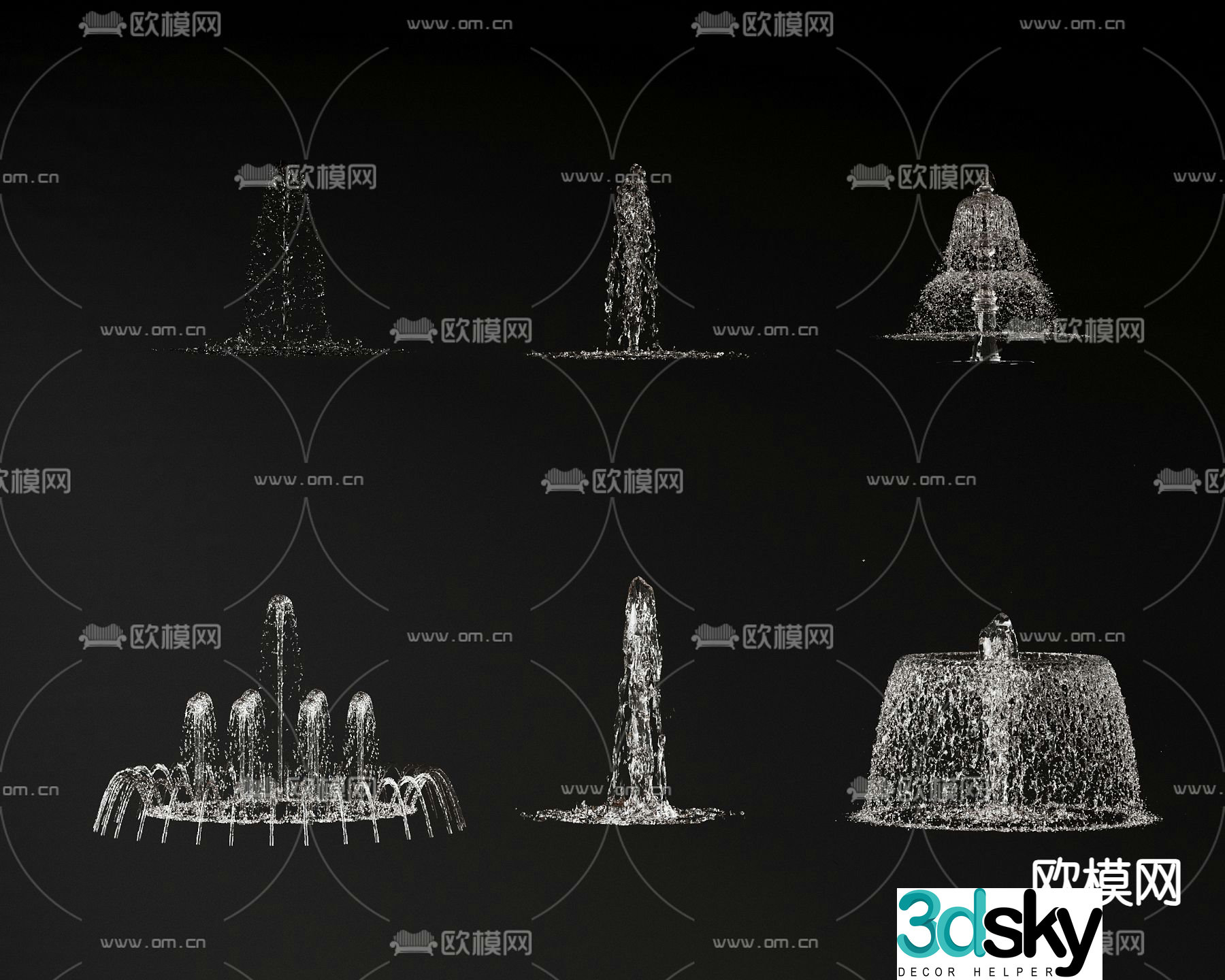 Waterscape fountain sketch 3d model