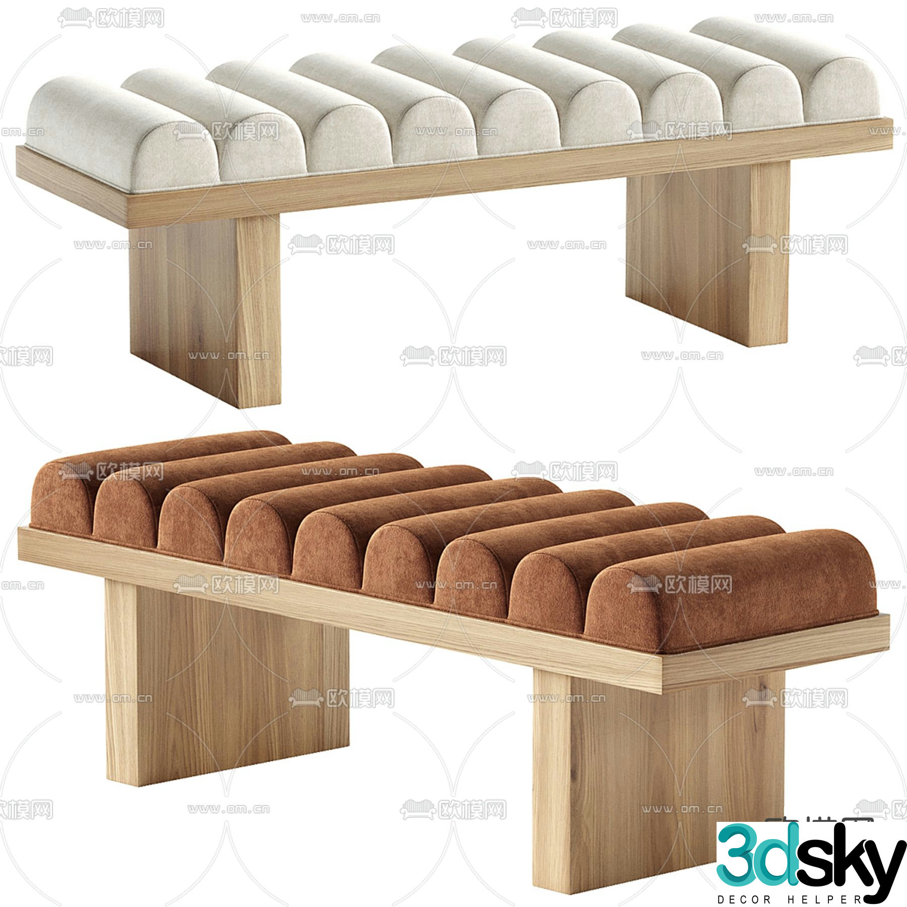 wabi-sabi stool bench sofa stool 3d model
