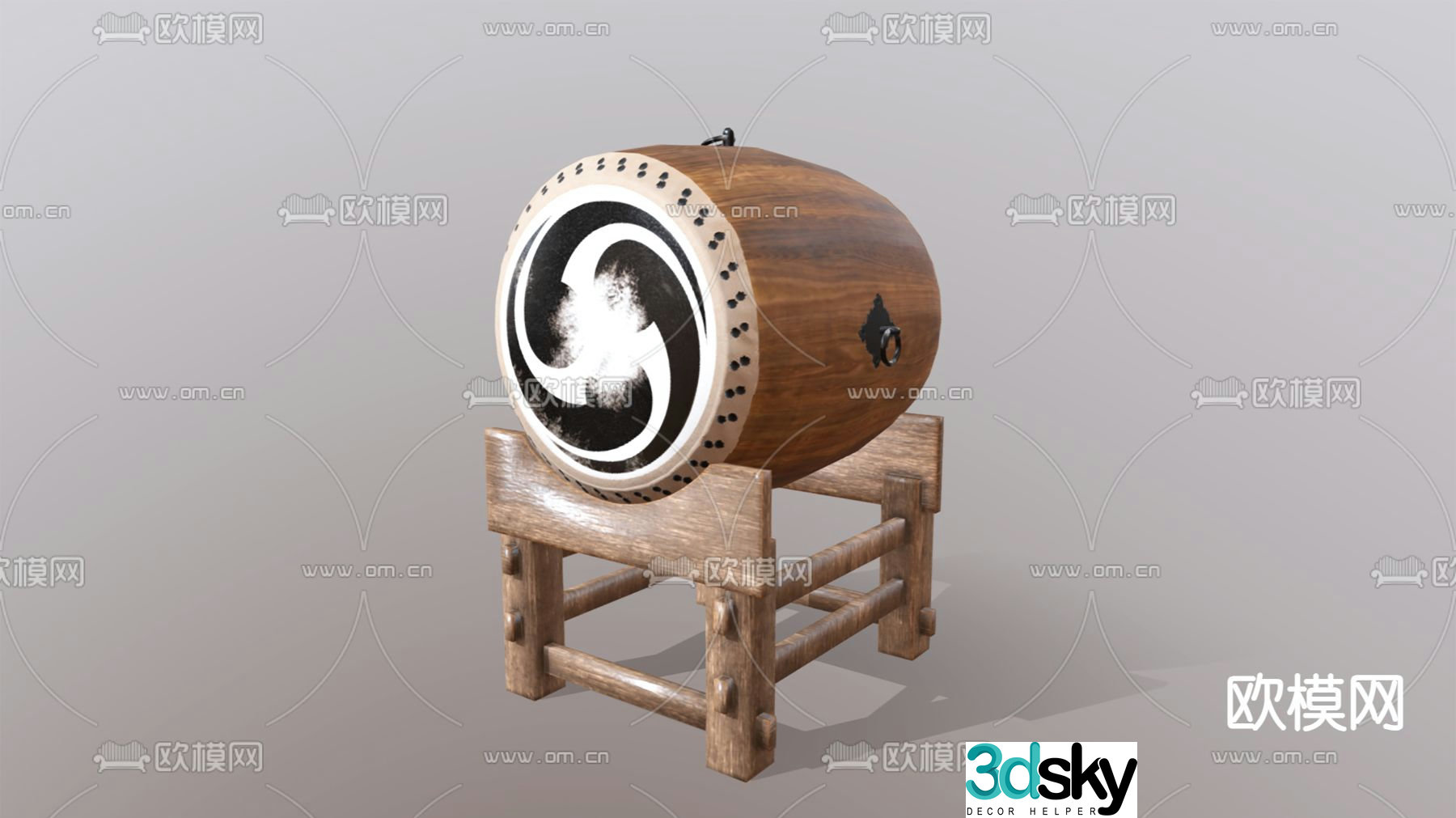 Chinese drum 3d model