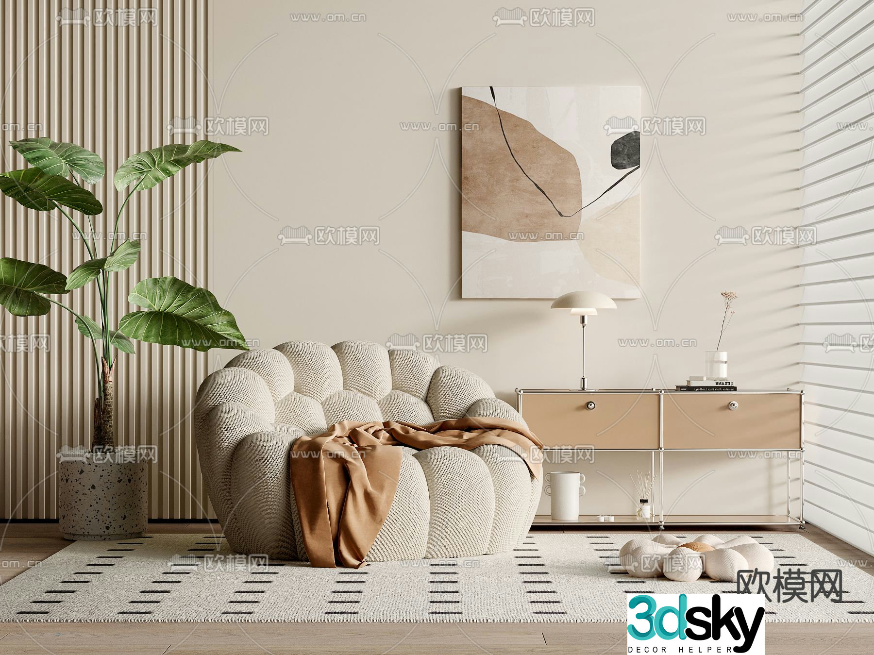 Single sofa leisure sofa 3d model