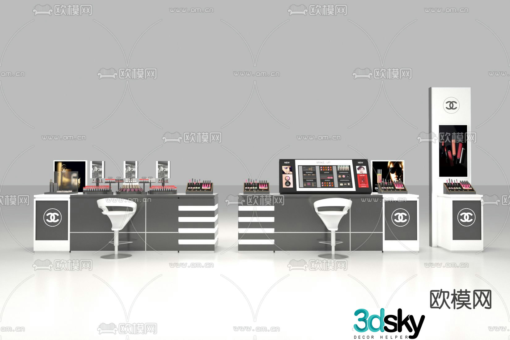 Beauty Showroom Beauty Showcase 3D Model