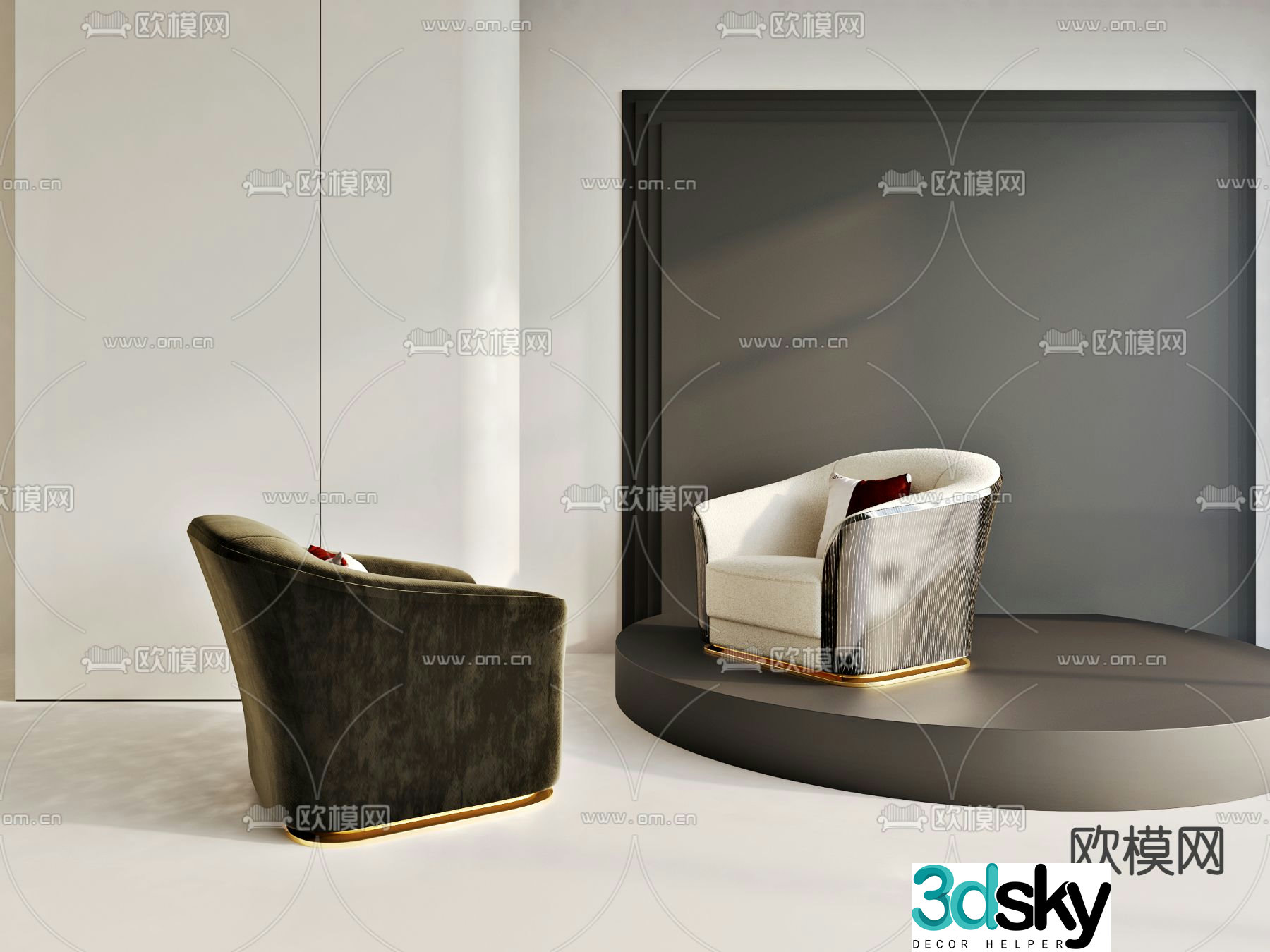 Single sofa leisure sofa 3d model