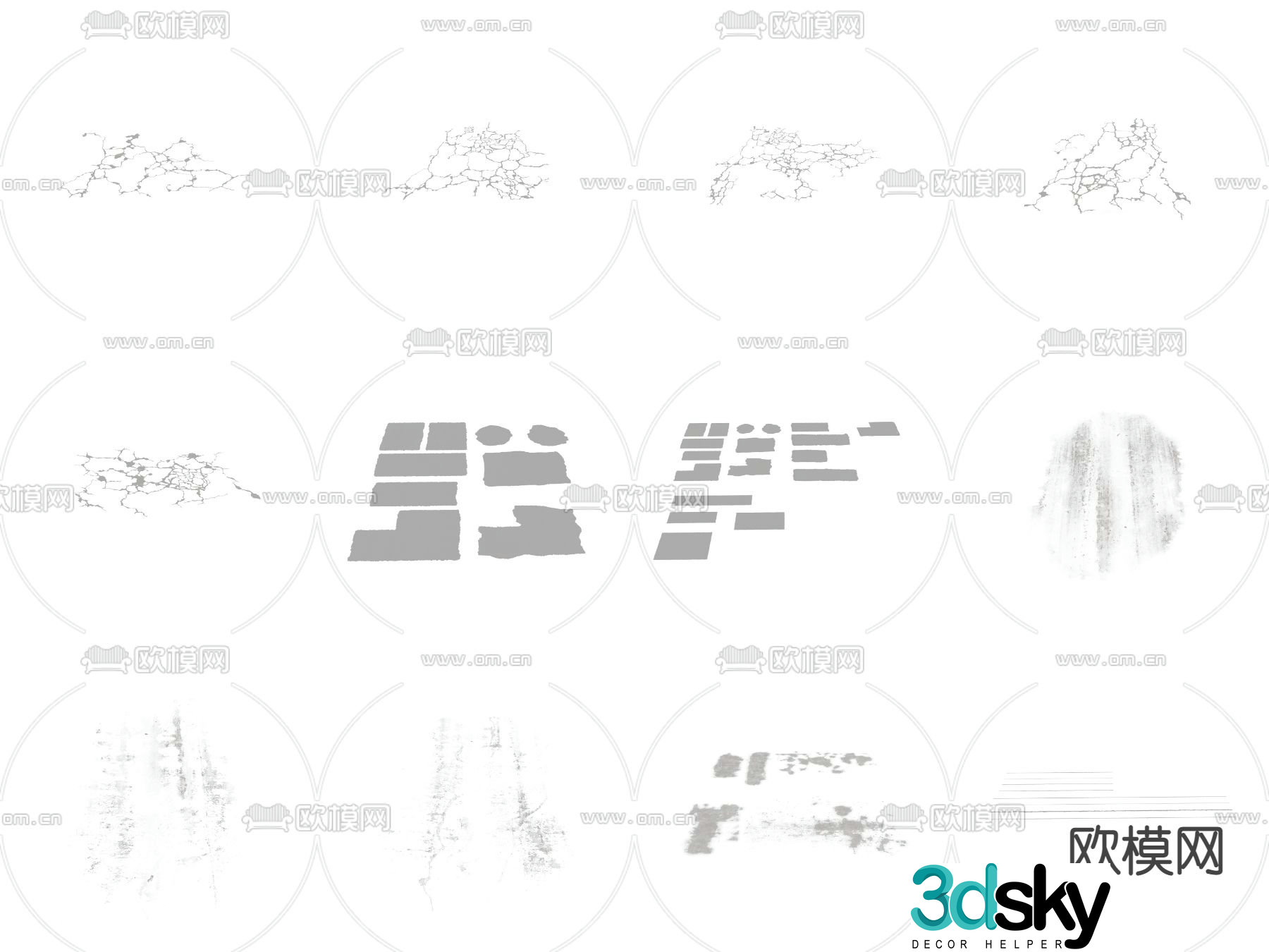 Road cracks Highway cracks 3d model