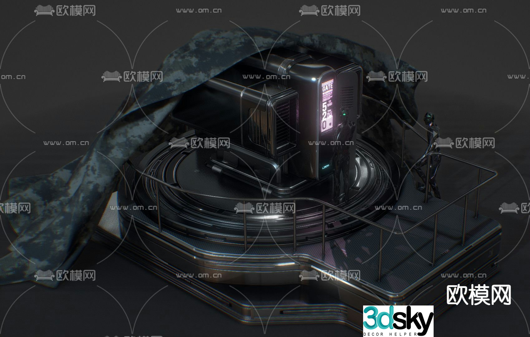 Industrial style shelter and technology shelter 3D model