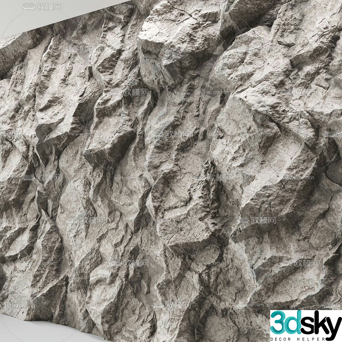 Modern rock background wall 3d model