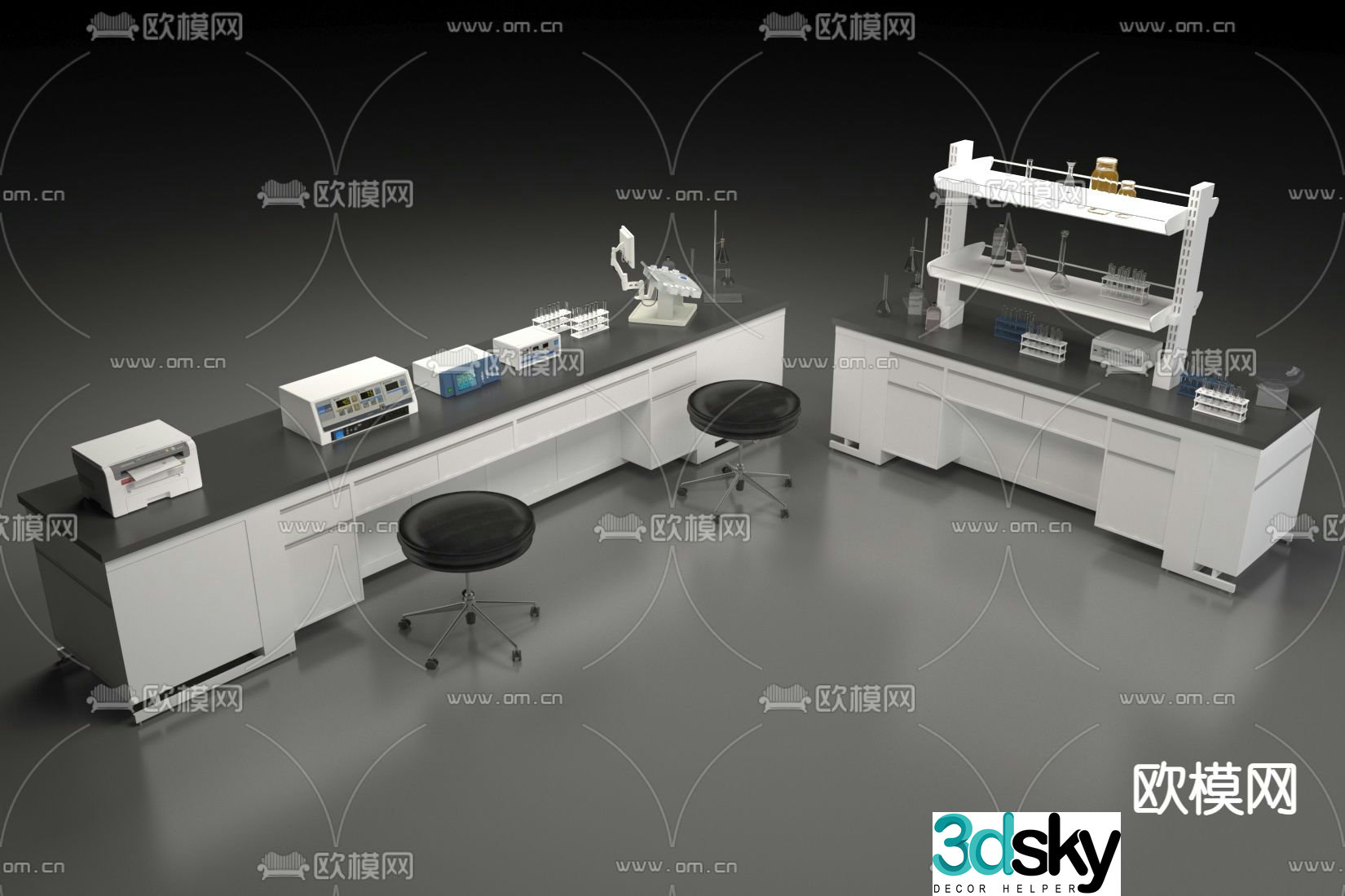 Showcase Experiment Bench 3D model