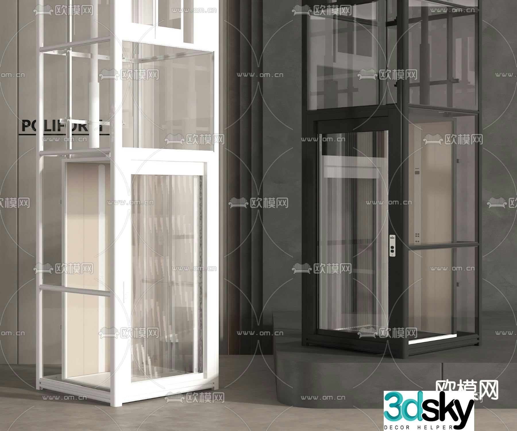 Glass elevator sightseeing elevator elevator elevator 3d model