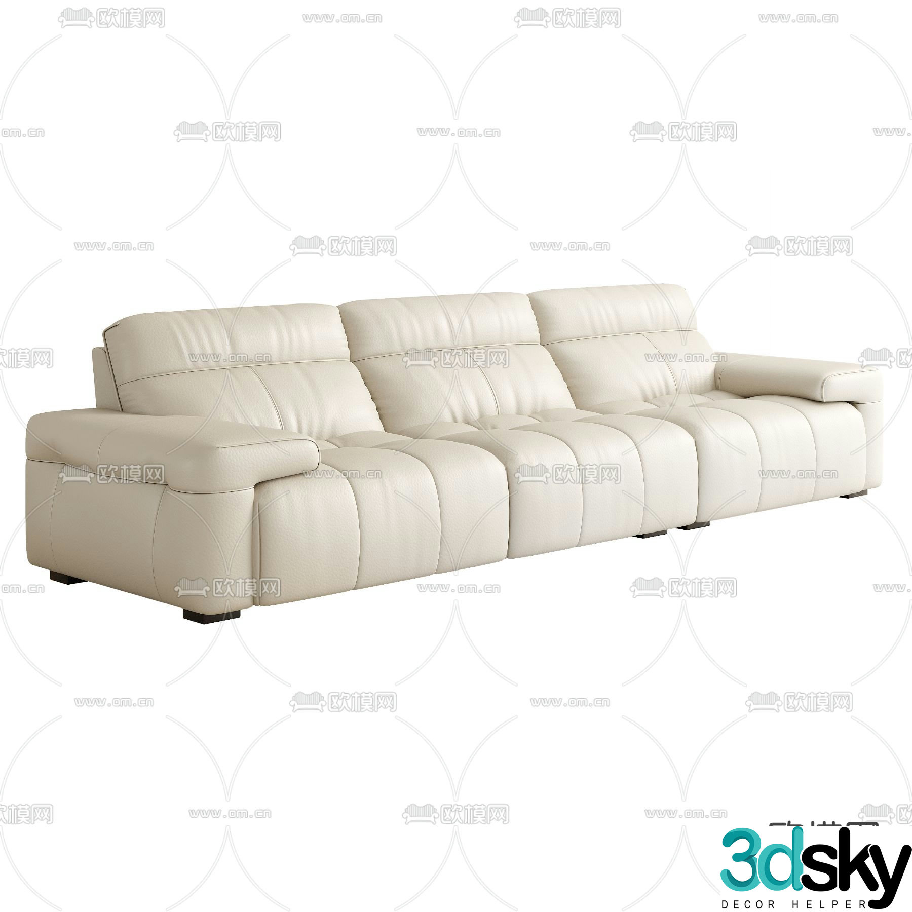 Modern three-seat sofa 3d model