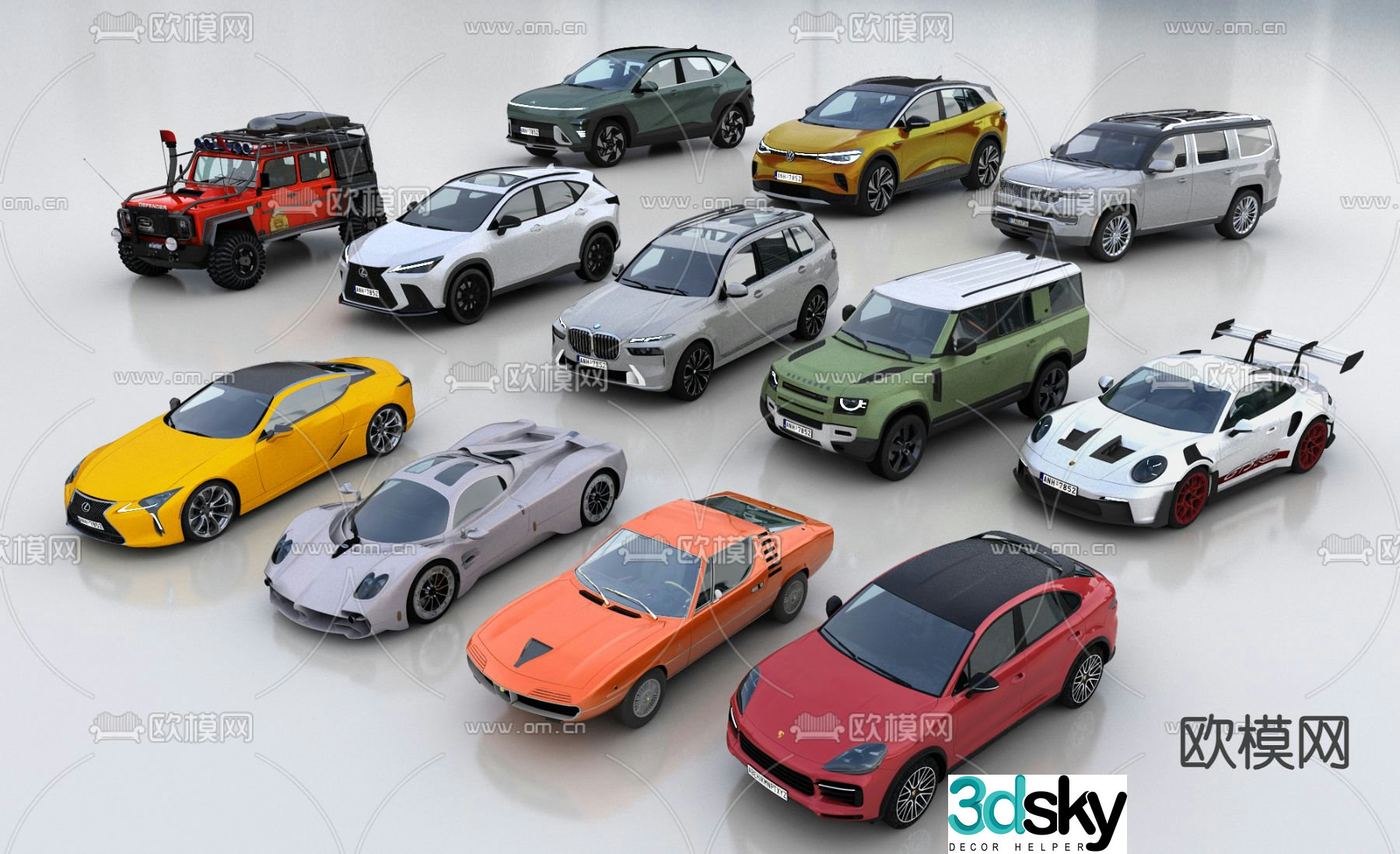 car sports car off road vehicle 3d model