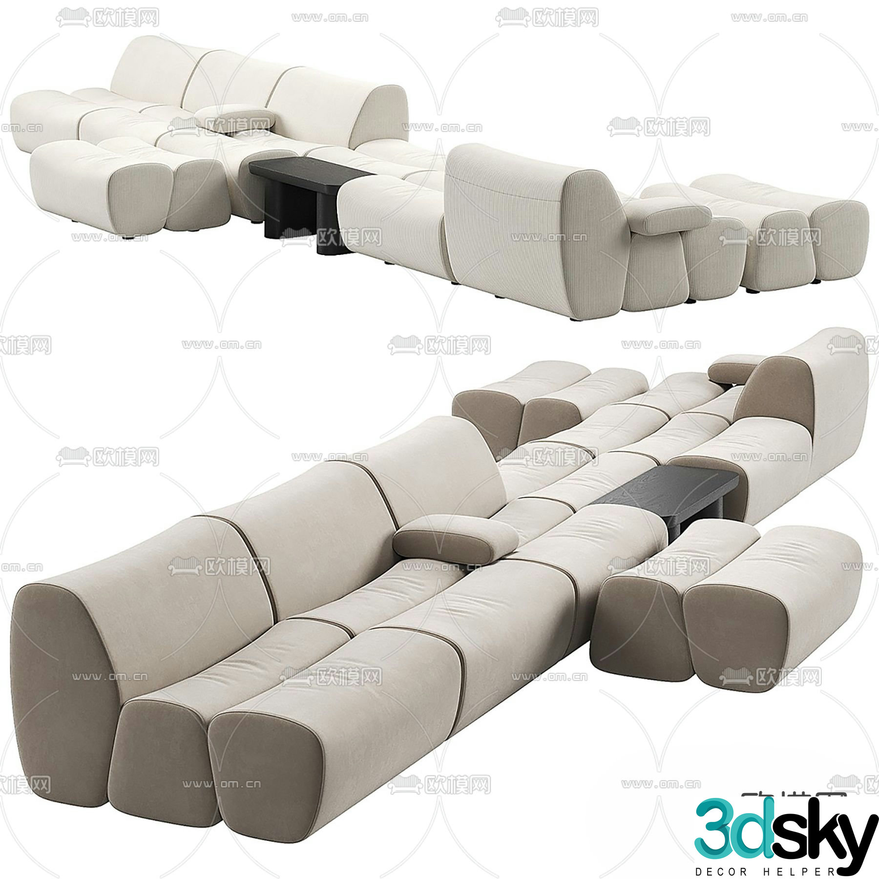 Narinari multi-person sofa 3d model