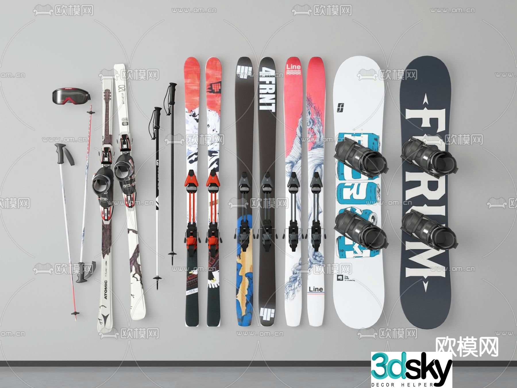 skateboard snowboard 3d model