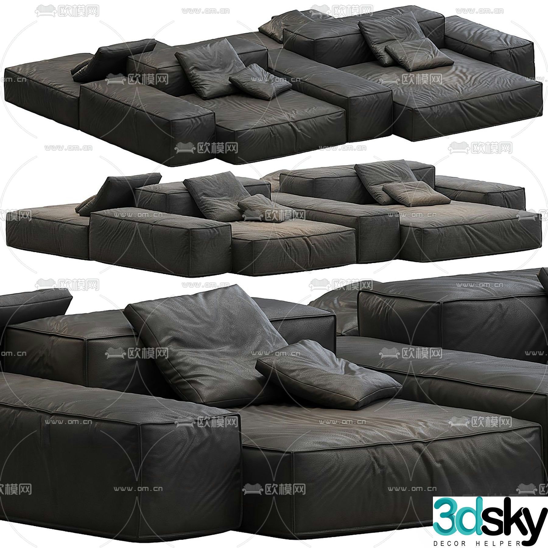 Living modern modular sofa 3d model