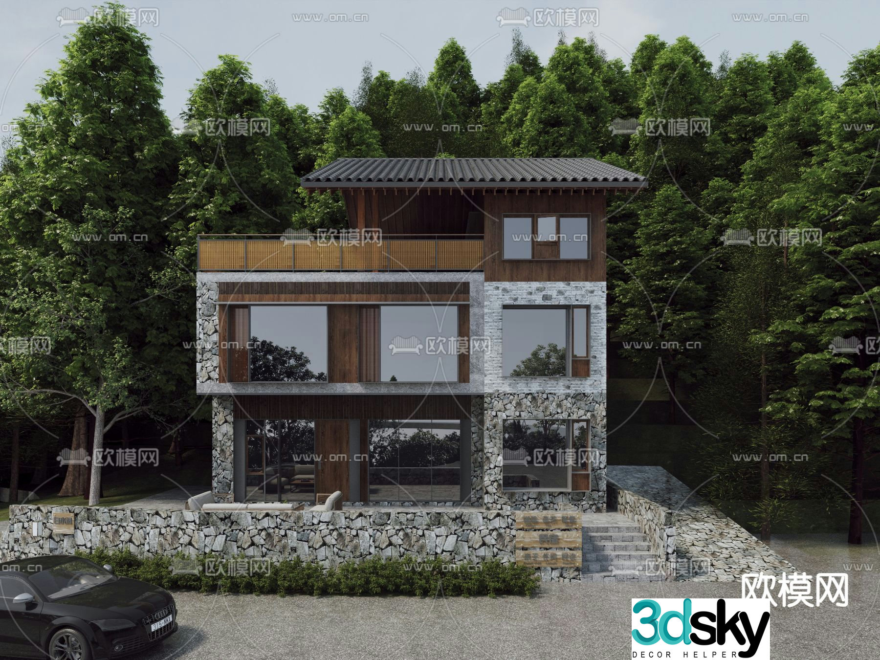 Log Wind Villa B&B appearance 3D model