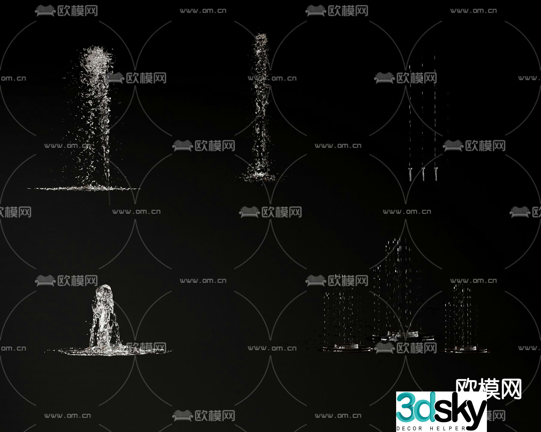 fountain flowing water falling water 3d model