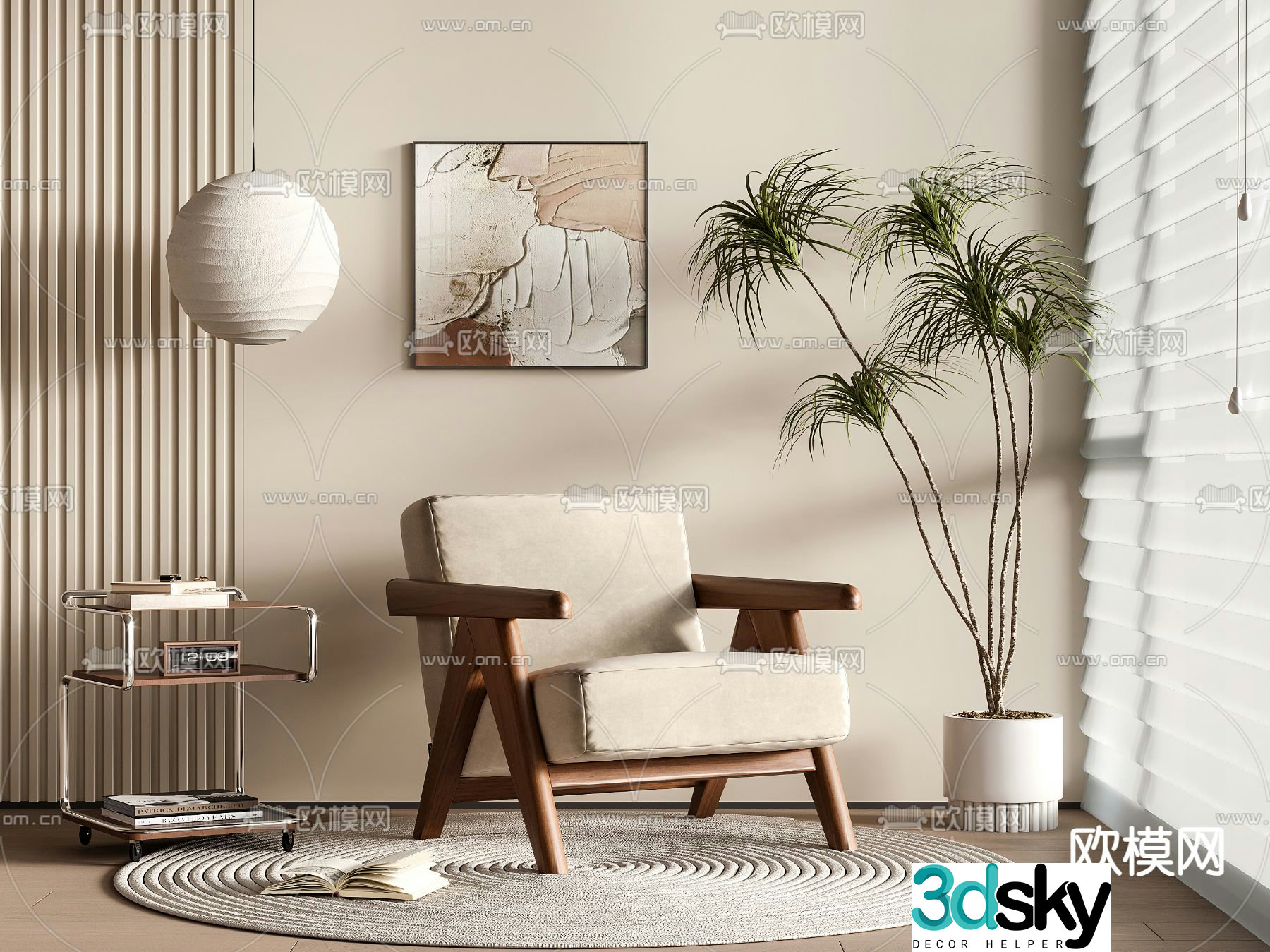 Medieval style chair leisure chair 3d model