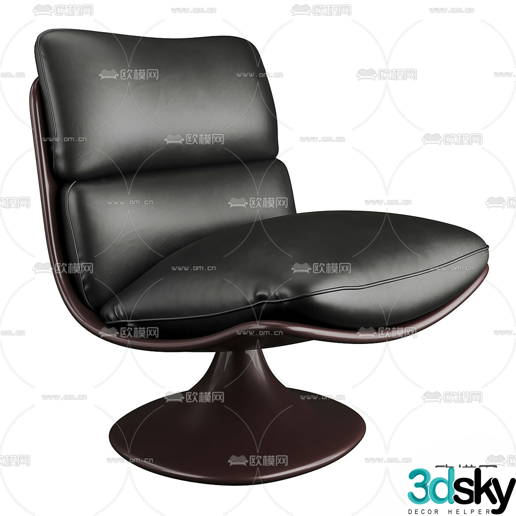 Pattie modern leather chair 3d model