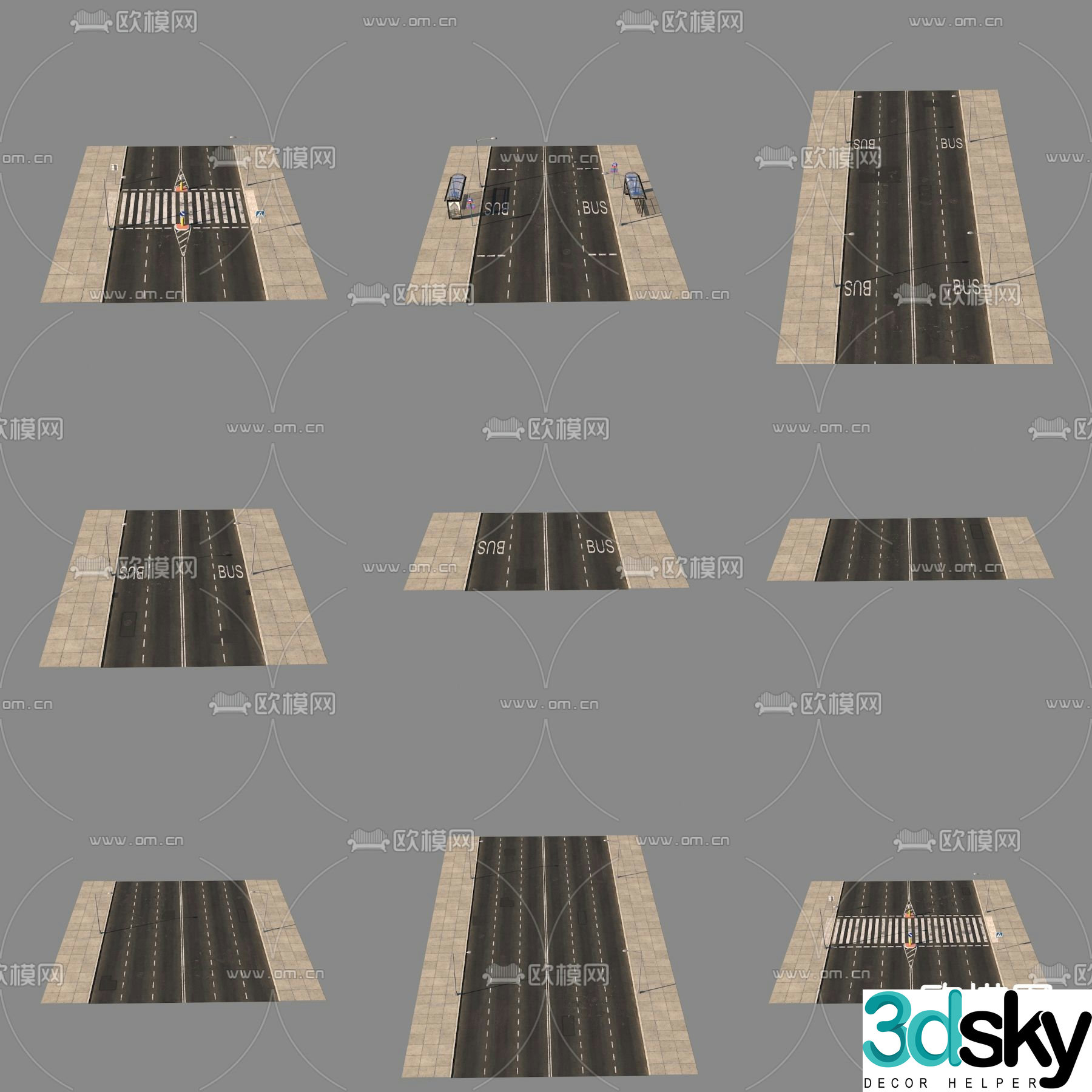 road road facilities 3d model