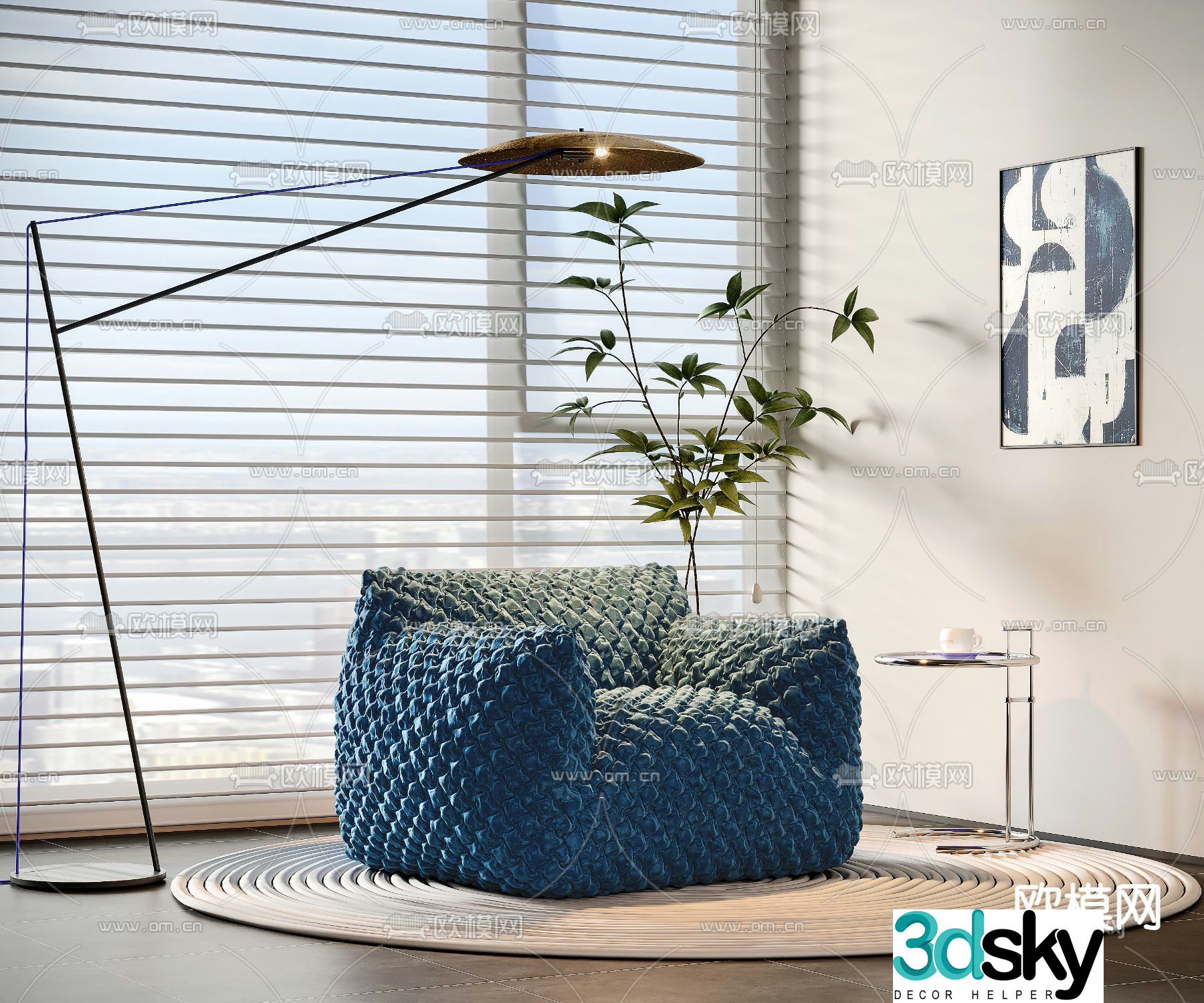 Modern single sofa 3d model