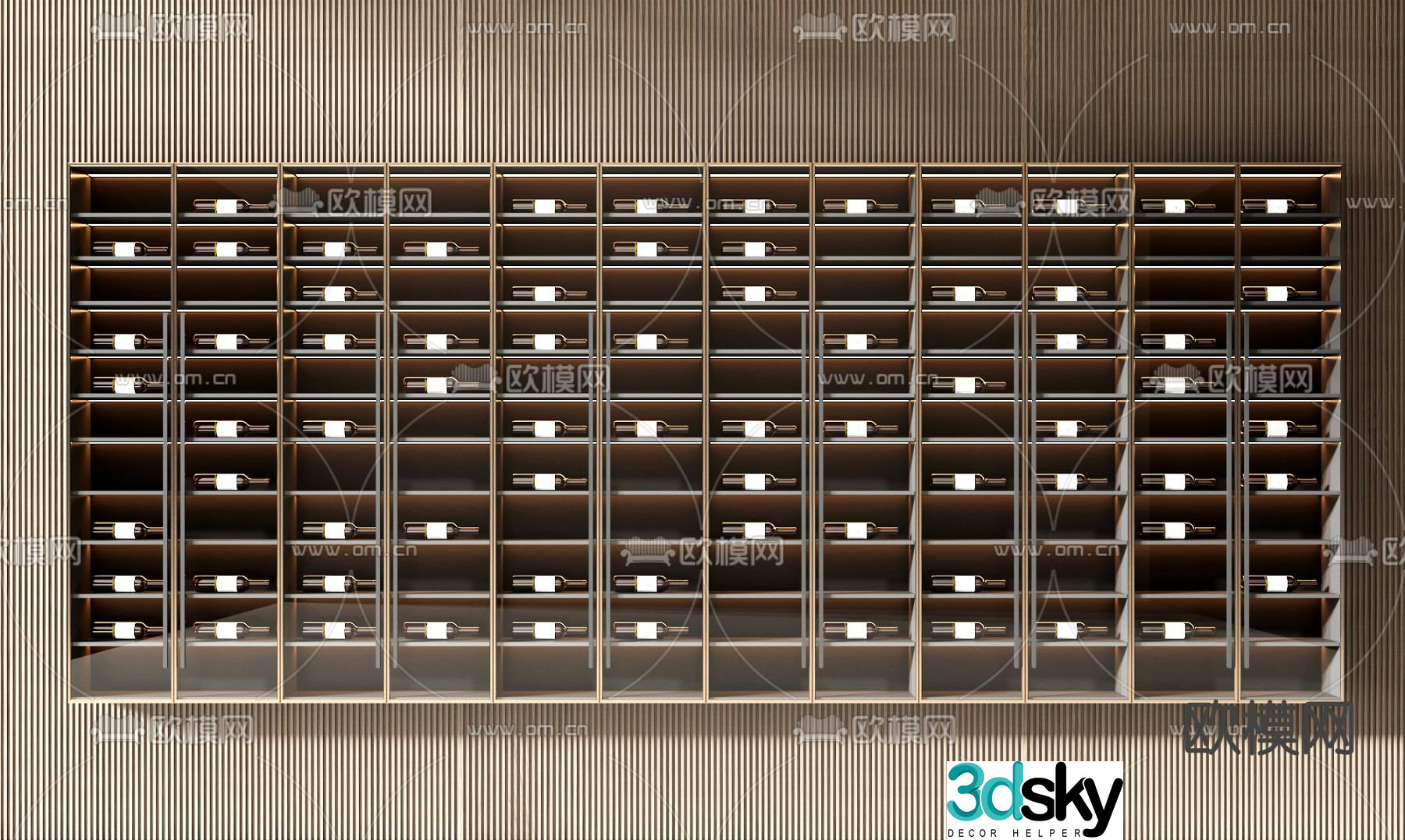 Modern wine cabinet wine rack 3d model