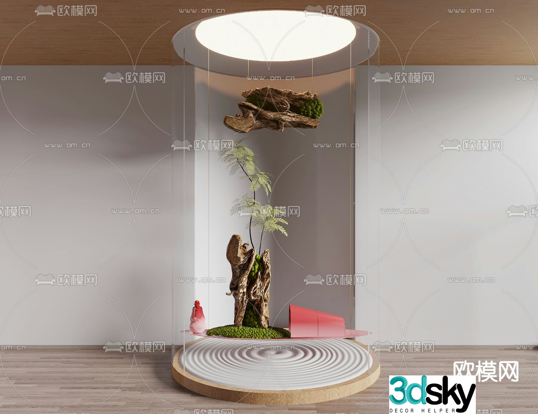 Modern green plant landscaping landscape sketch 3D model