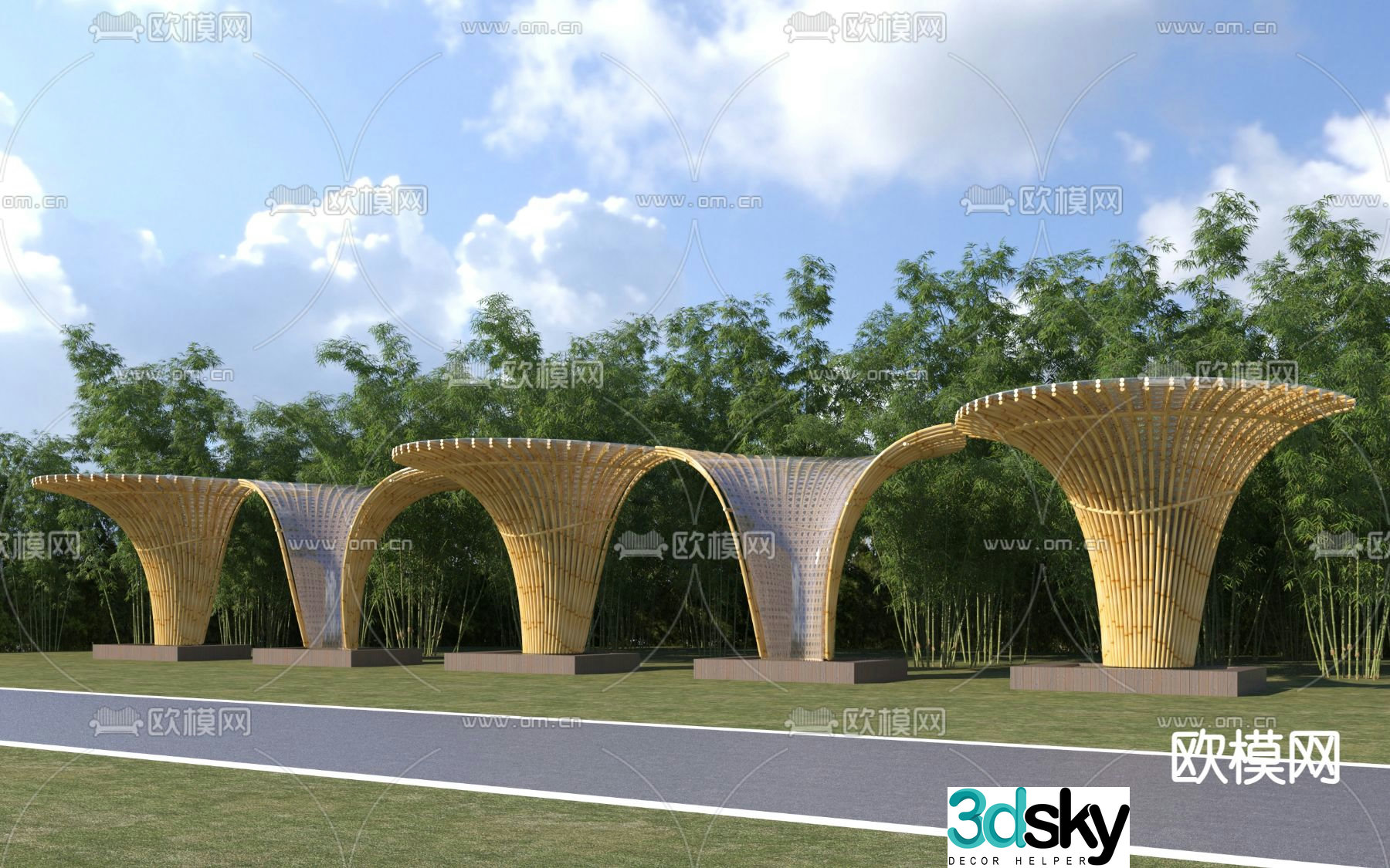 Outdoor gantry special-shaped gantry 3D model
