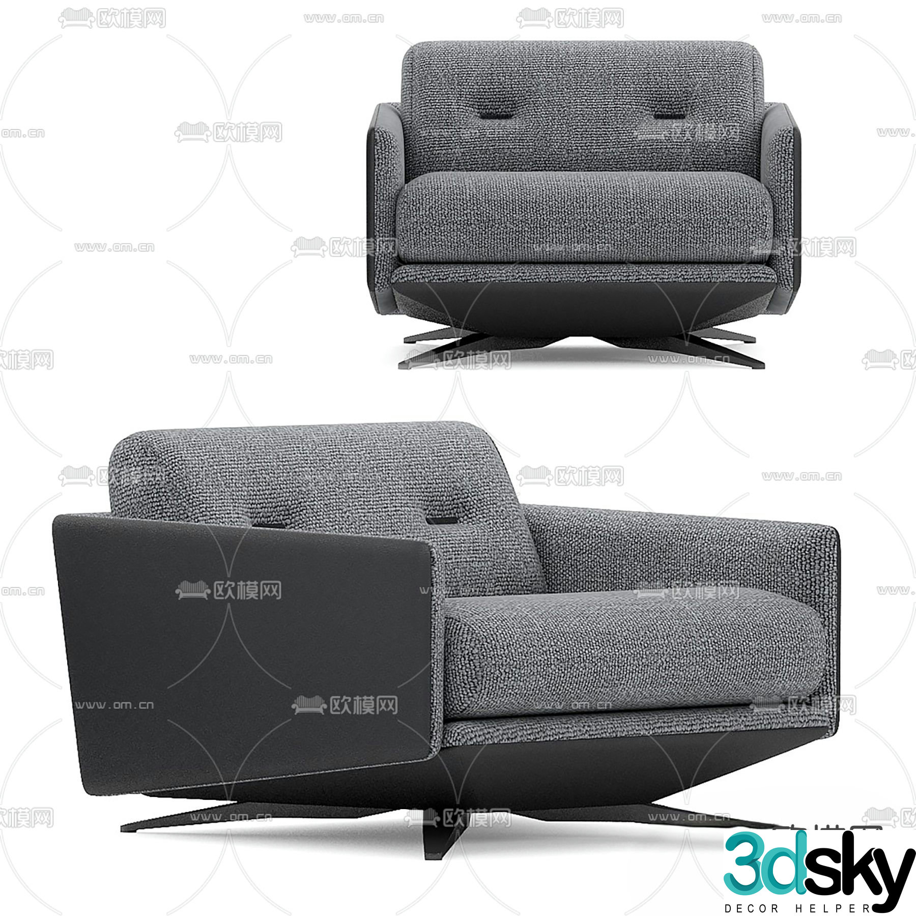 luzaro armchair 3d model