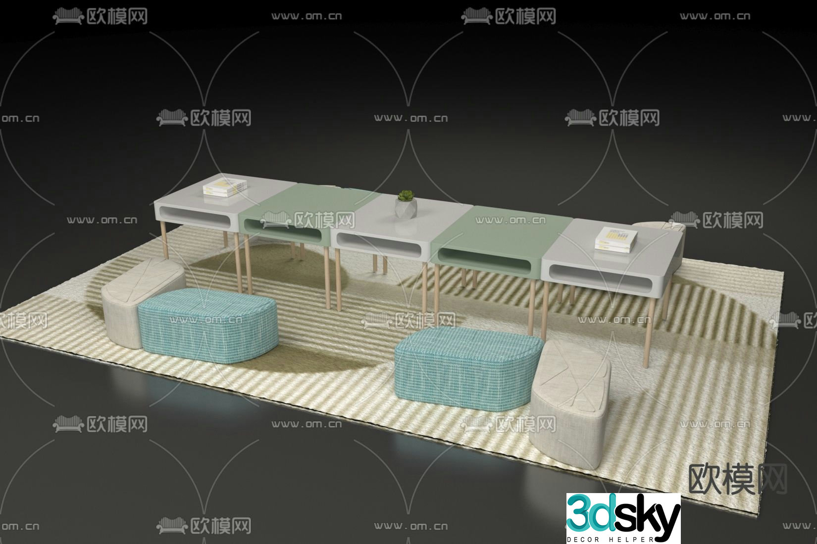Children’s tables and chairs game tables and chairs 3d model