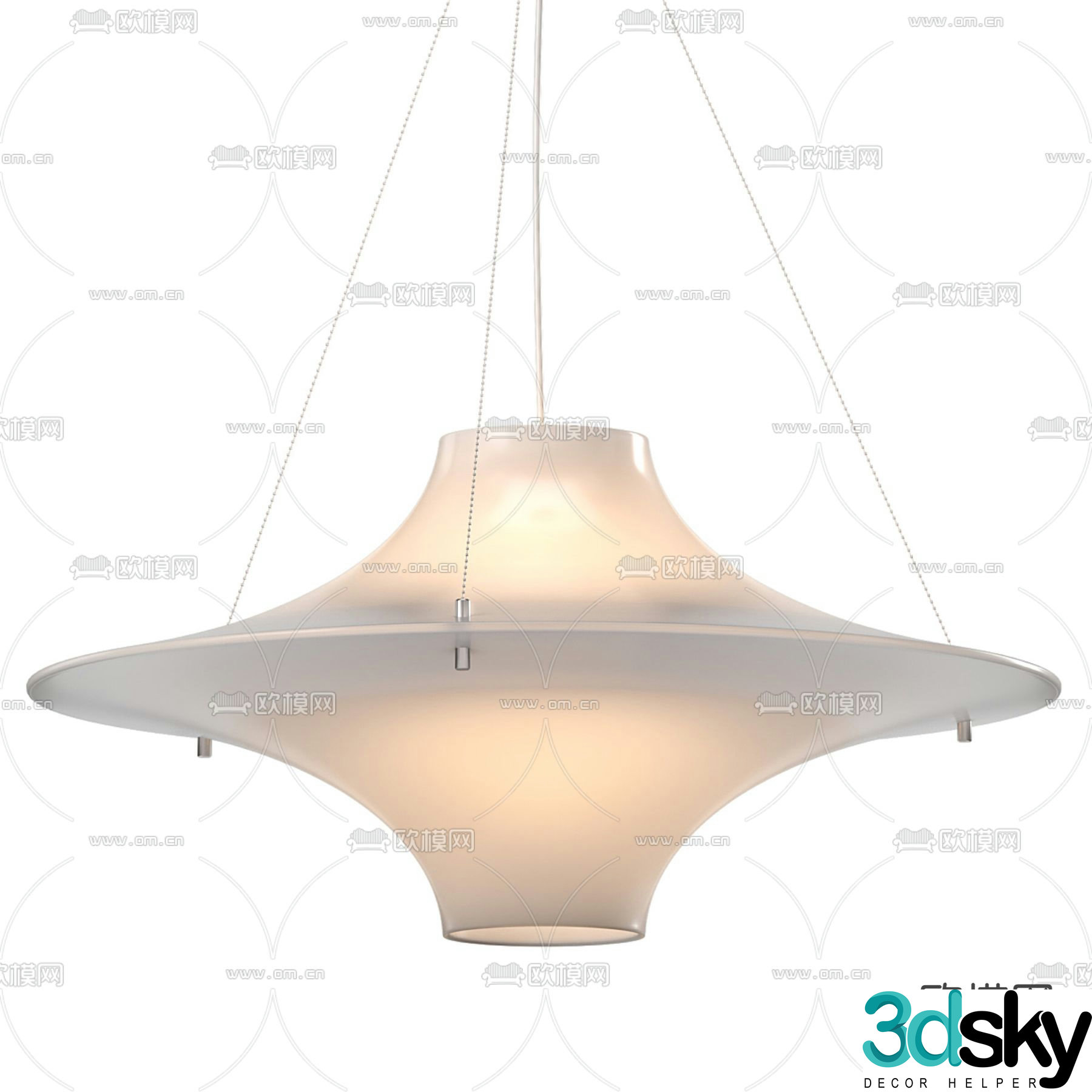 Cream style chandelier restaurant chandelier 3d model
