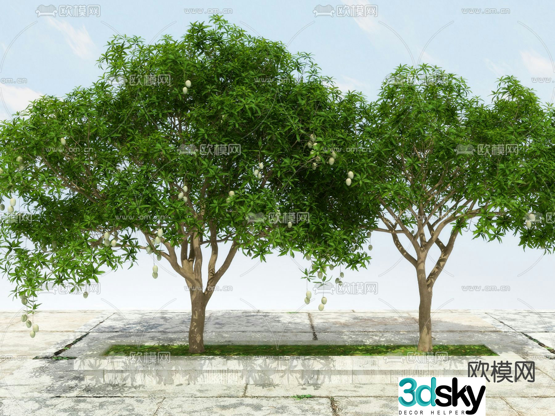 Landscape tree Big tree Fruit tree 3d model