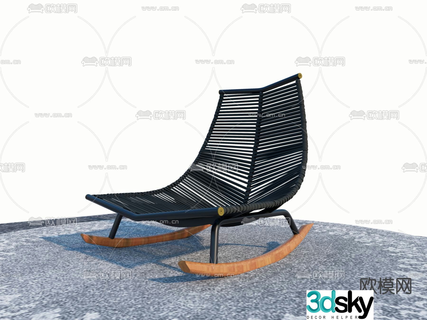 Ruda outdoor chair rocking chair 3d model