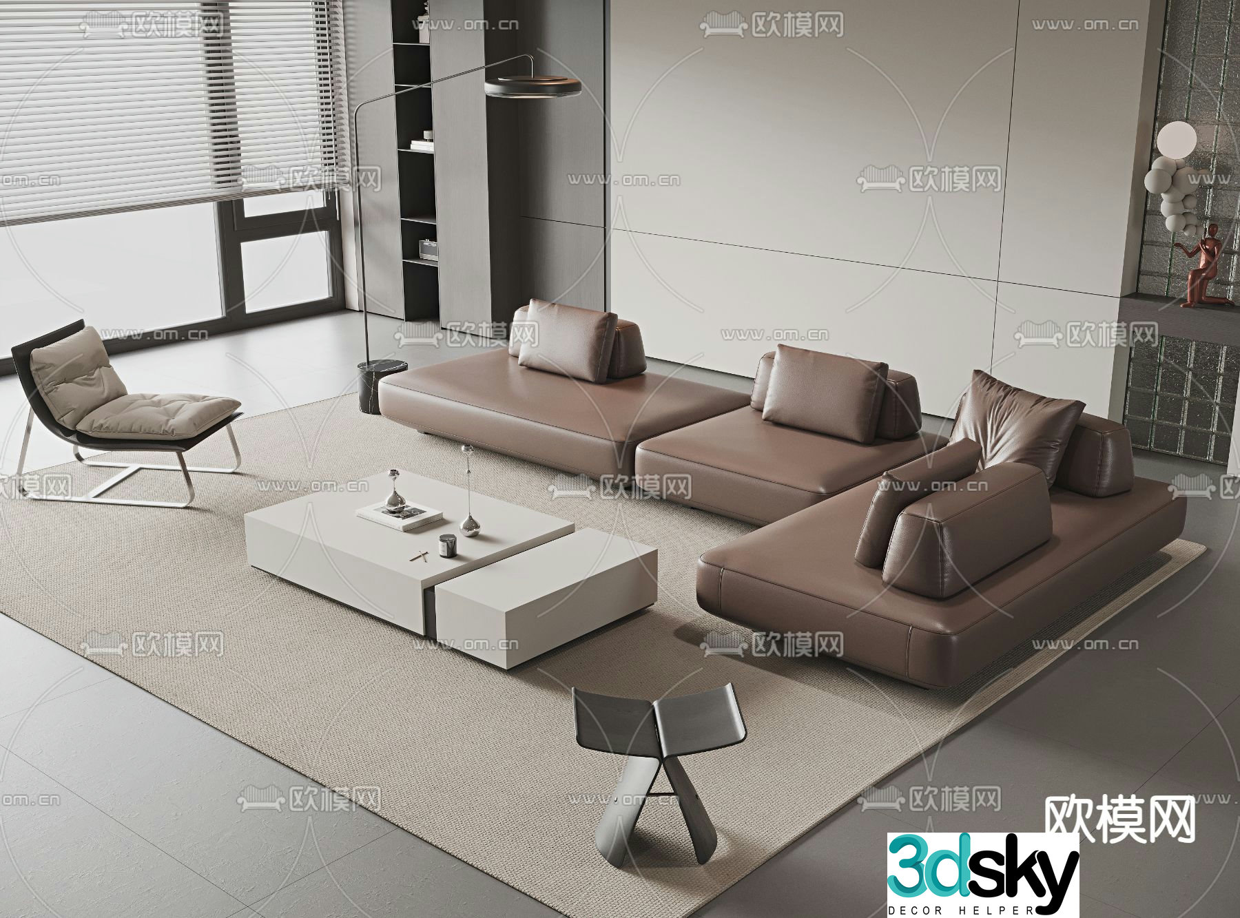 Modern modular sofa corner sofa 3d model