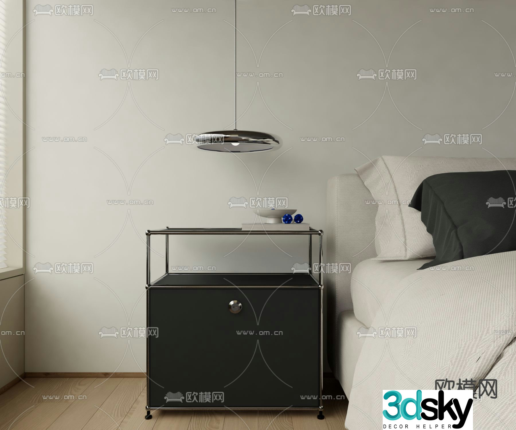 Modern bedside table 3d model