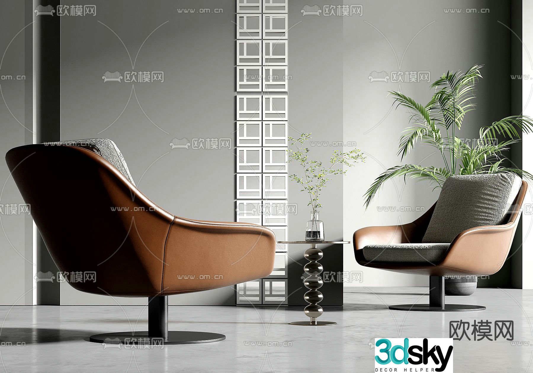 Light luxury sofa chair leisure chair 3d model