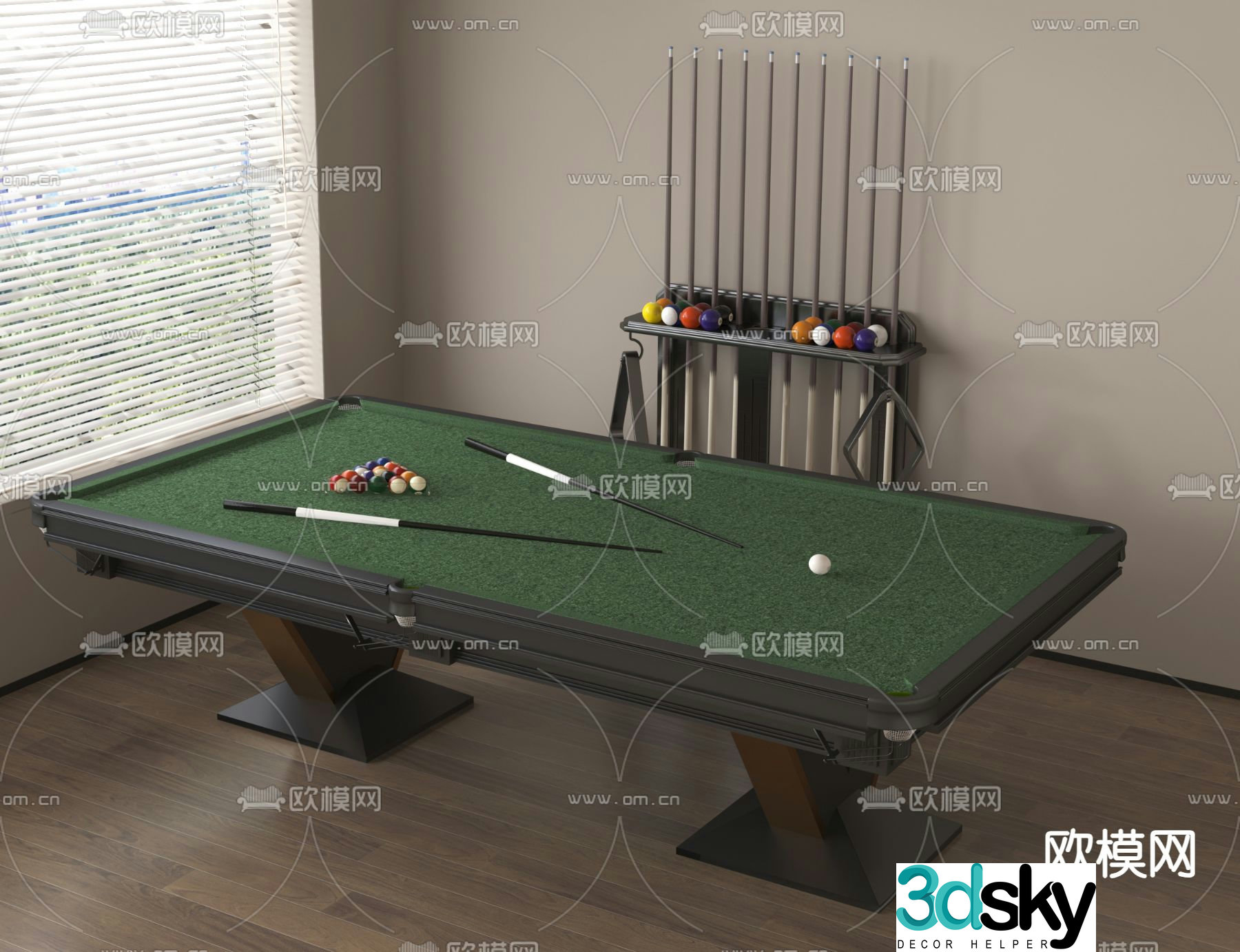 Modern billiards billiard table 3d model