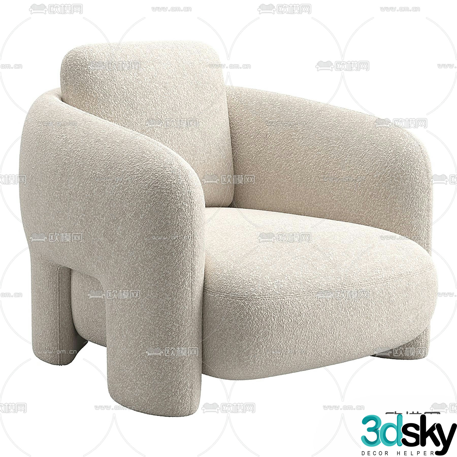 Bold single sofa 3d model