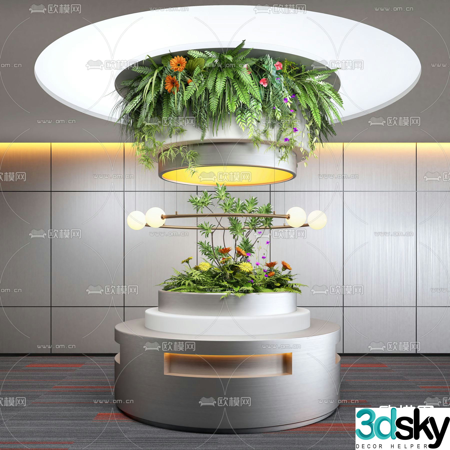 Indoor landscaping bryophytes 3d model