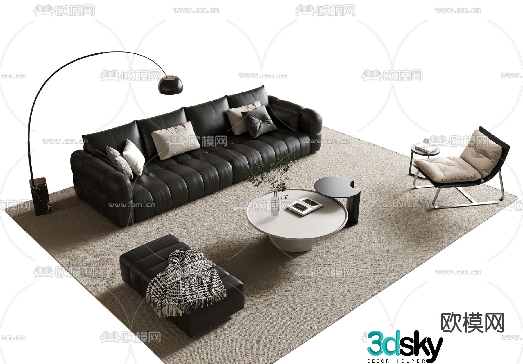 Modern sectional sofa 3d model