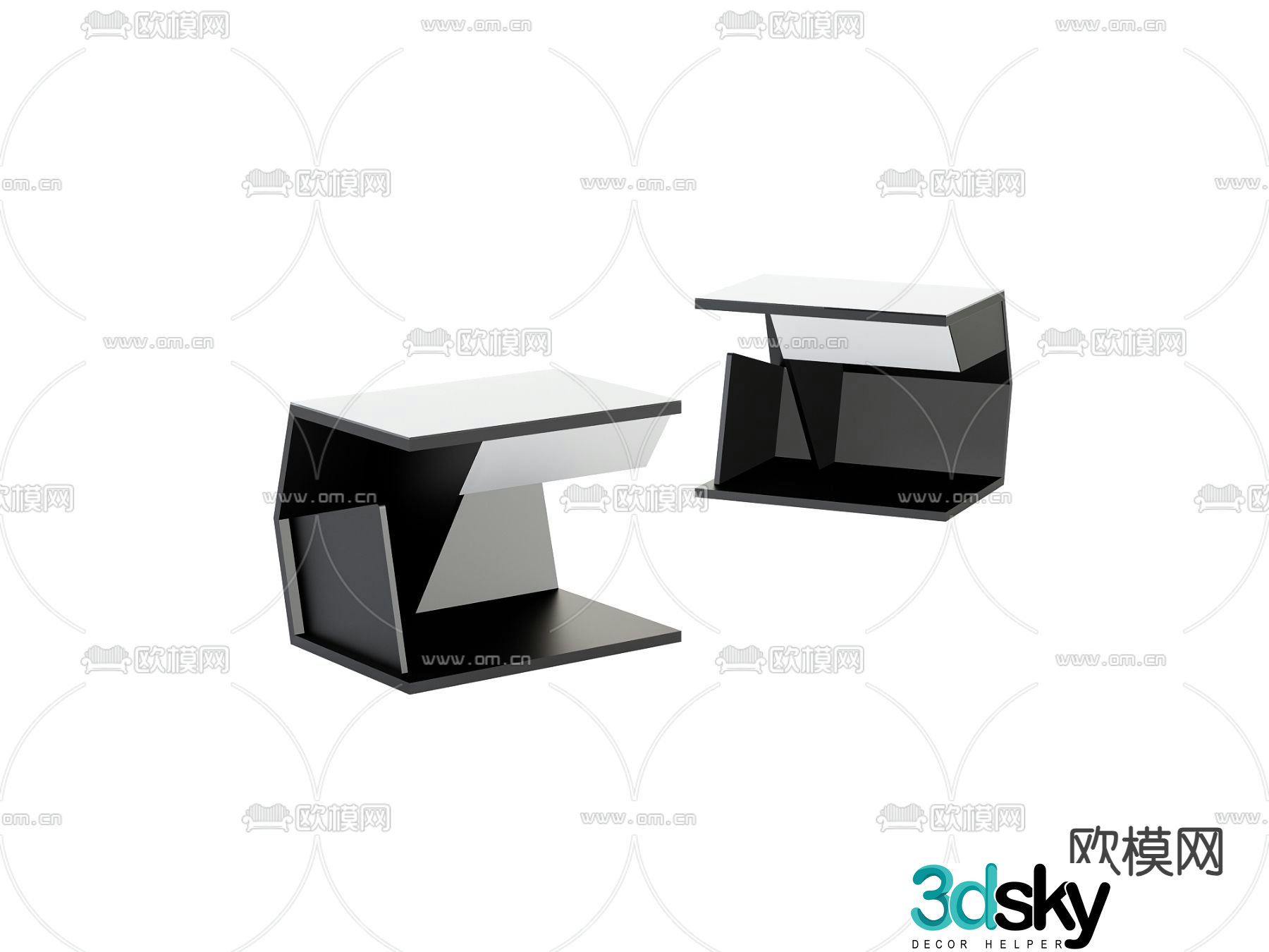 Modern bedside table 3d model